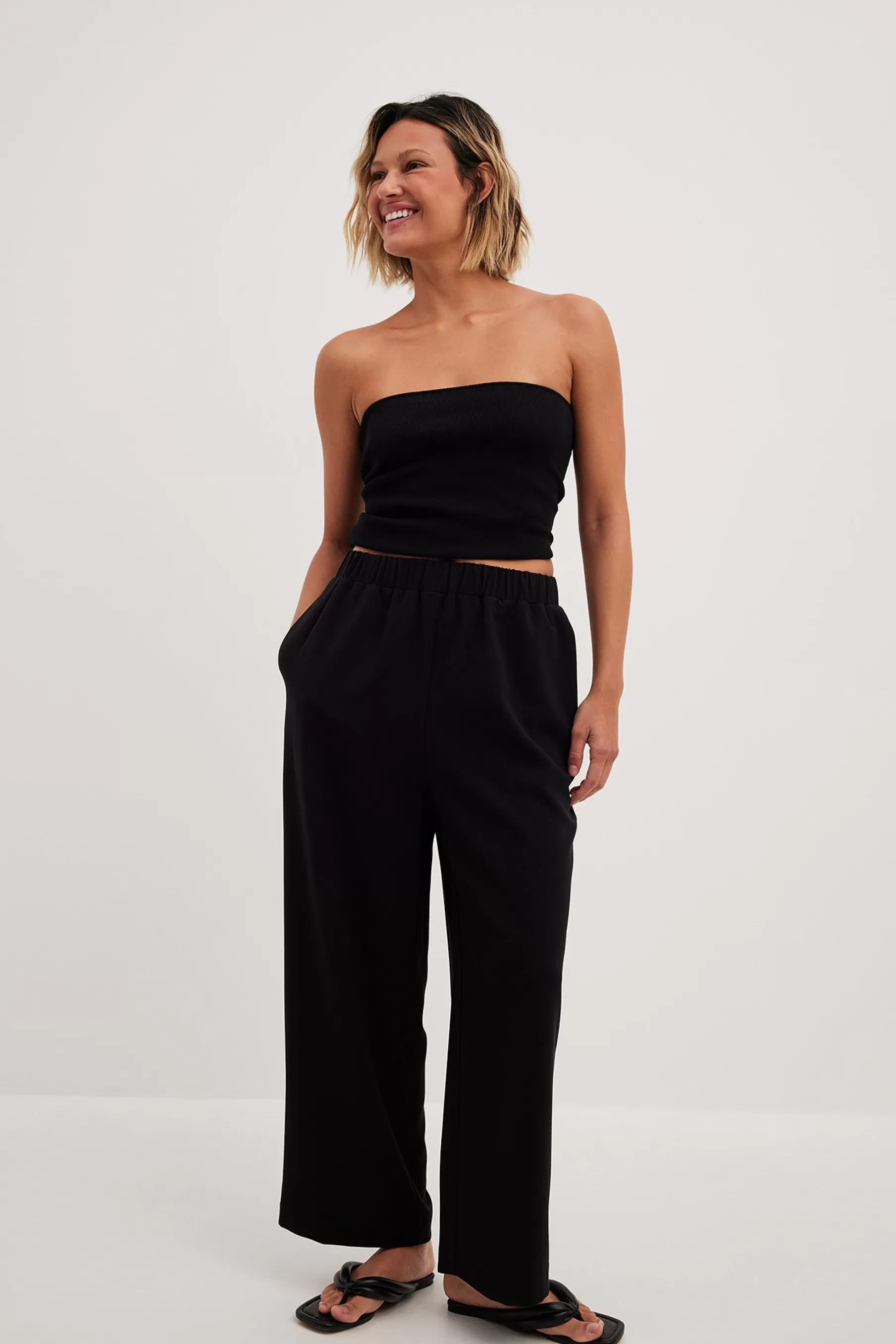 NA-KD Elastic Waistband Culottes Black