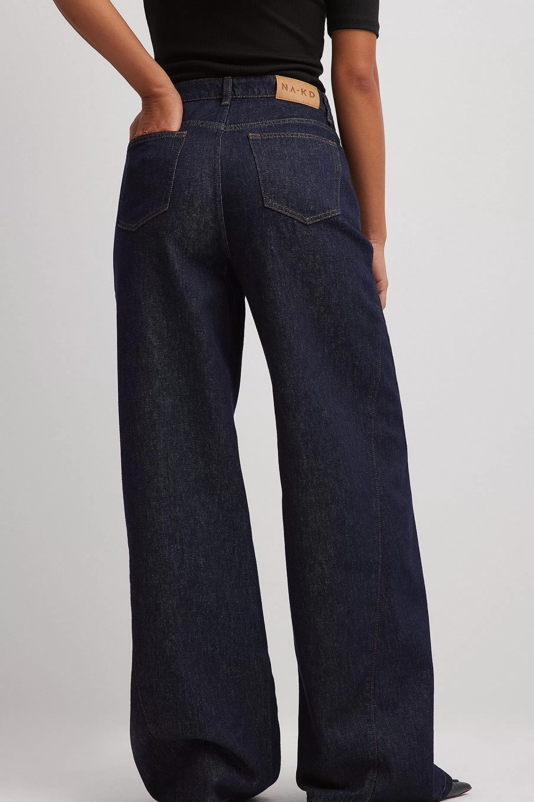 NA-KD Extra Wide Leg Denim Blue