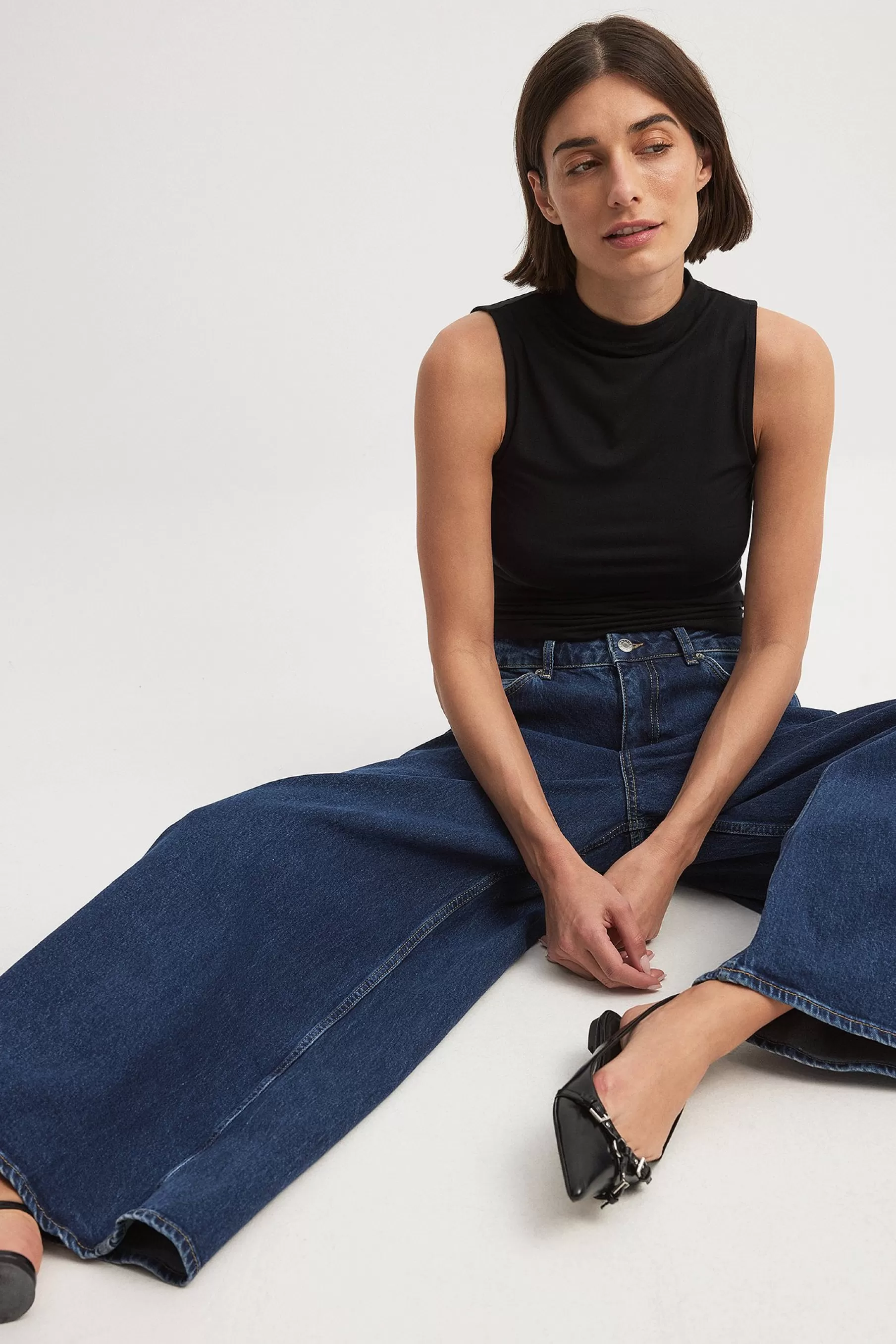 NA-KD Extra Wide Leg Denim Blue