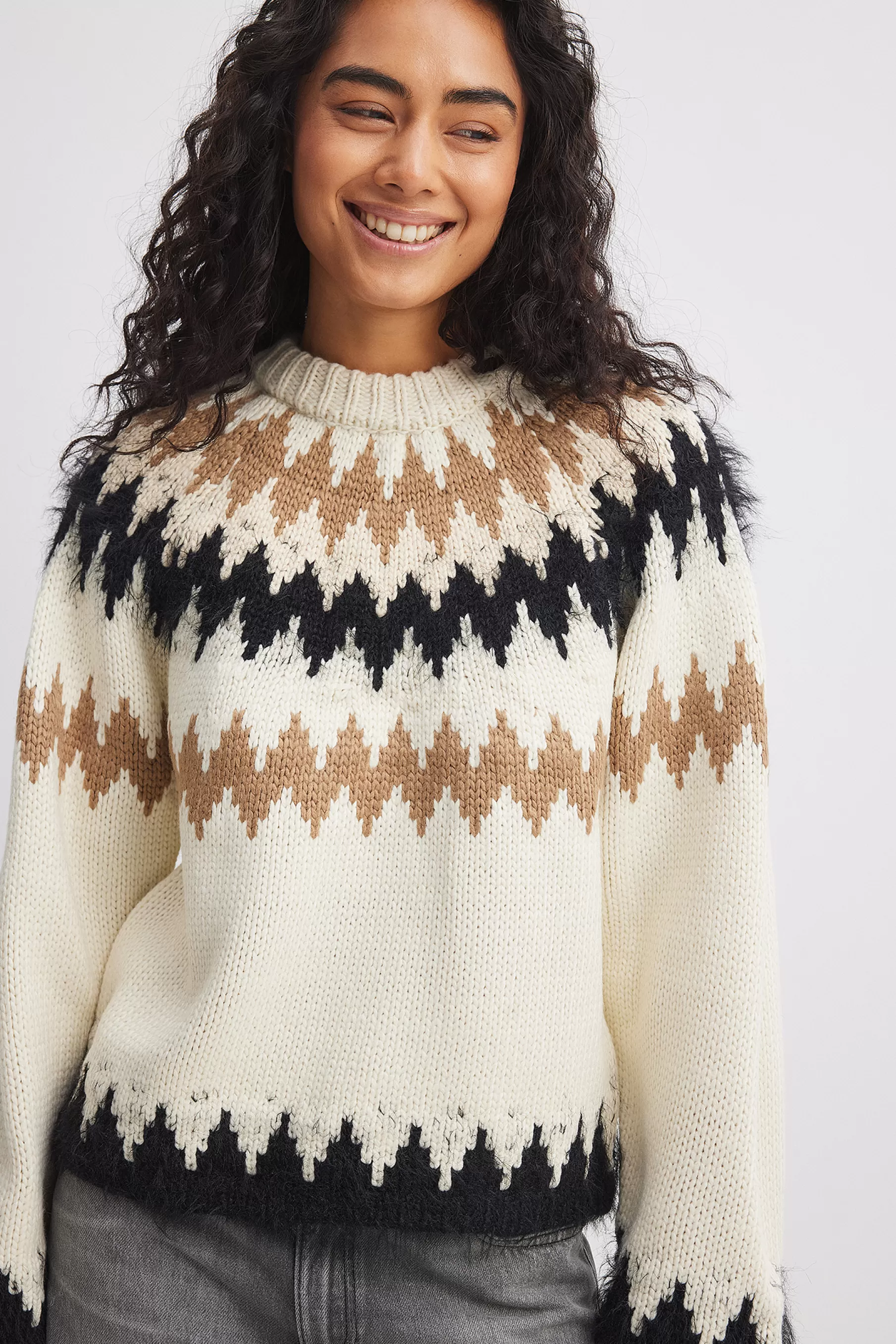 NA-KD Fair Isle Sweater Multicolor