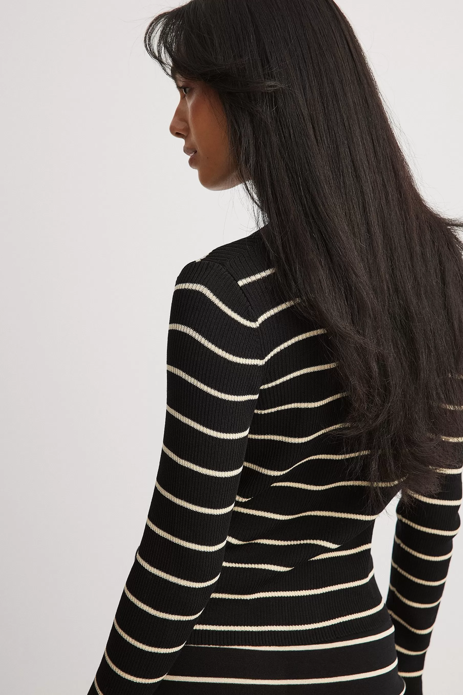 NA-KD Fine Knitted Striped Cardigan Stripe