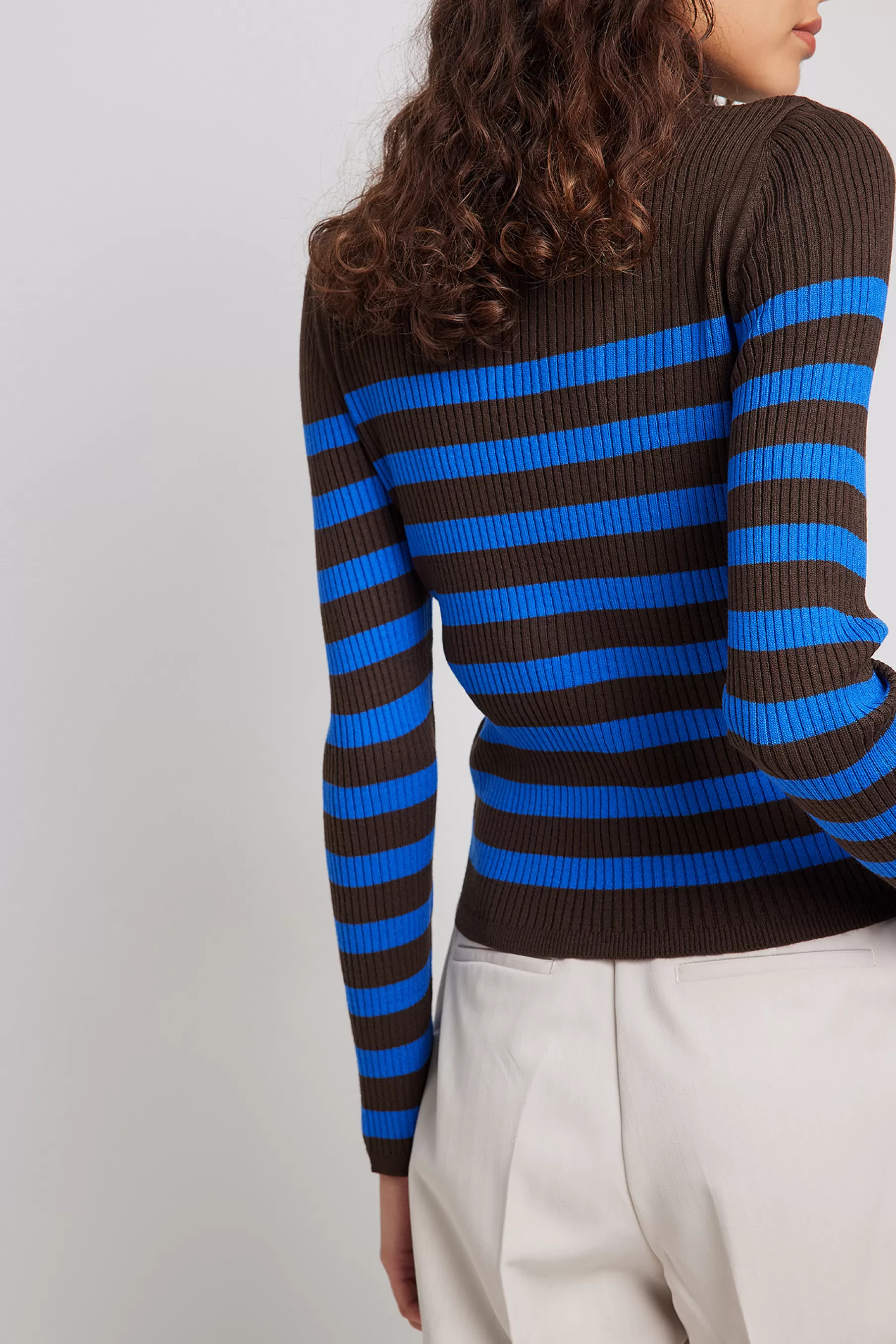 NA-KD Fine Knitted Striped Turtleneck Sweater Stripe