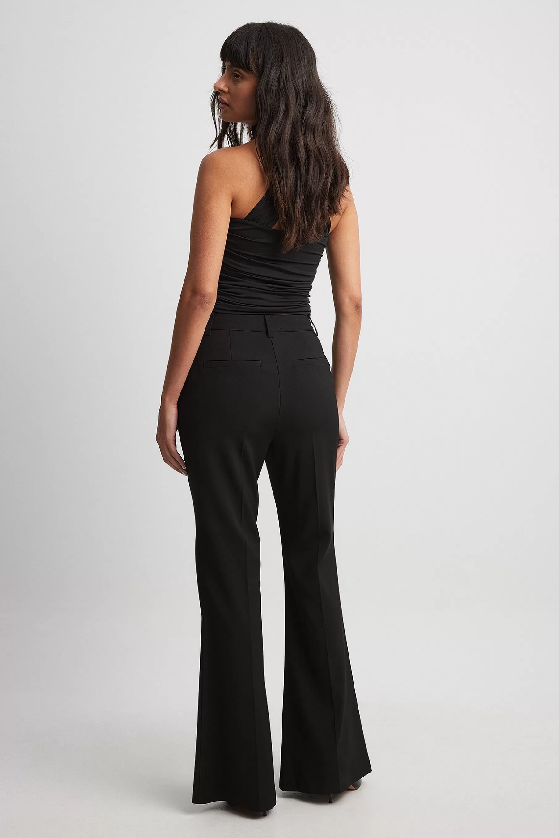 NA-KD Flared Suit Trousers Black