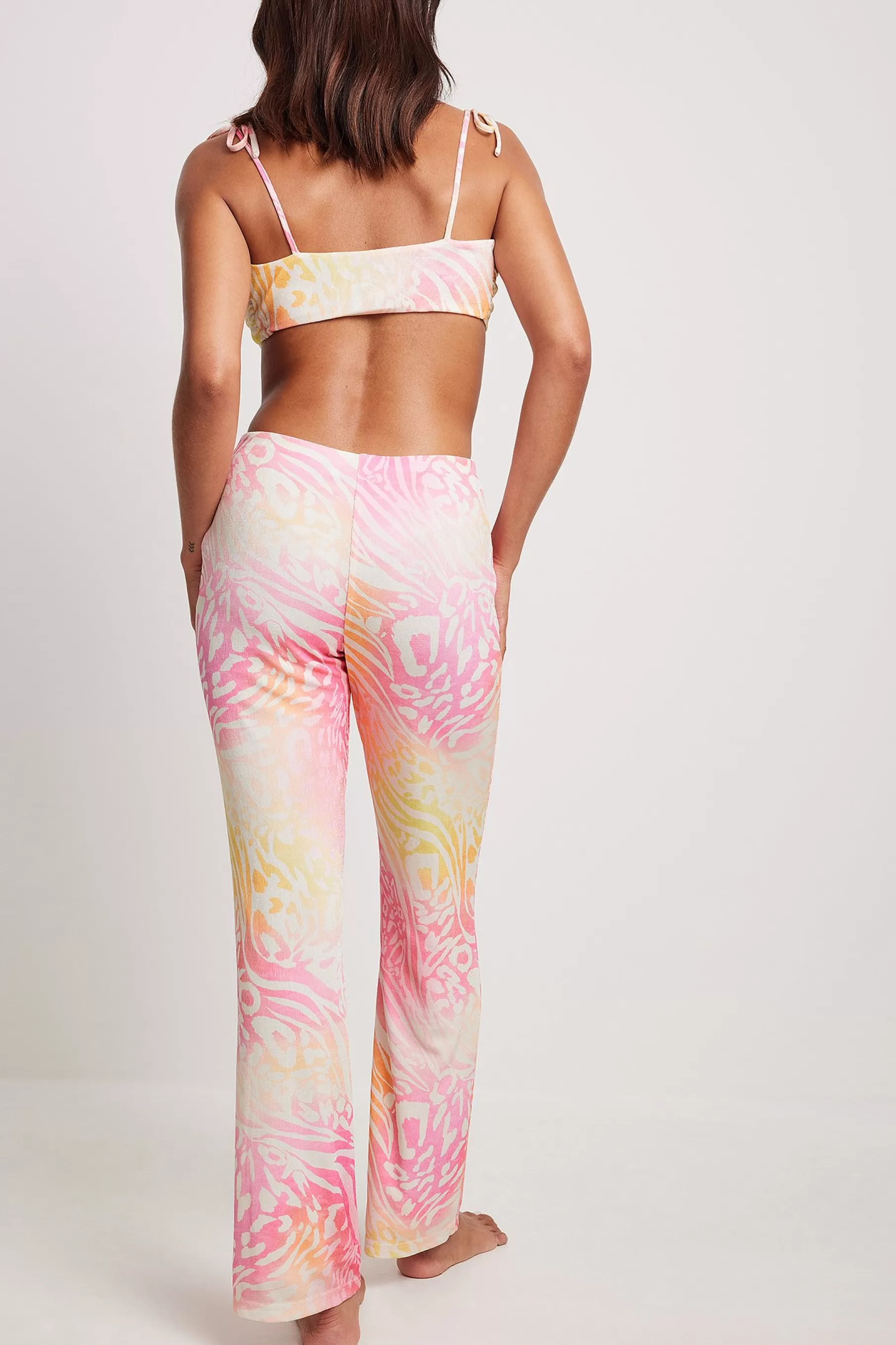 NA-KD Flared Trousers Multicolor