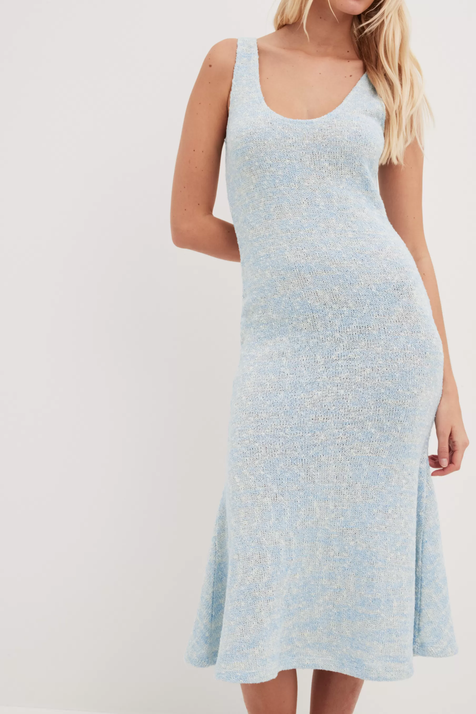 NA-KD Flowy Bottom Melange Dress Blue