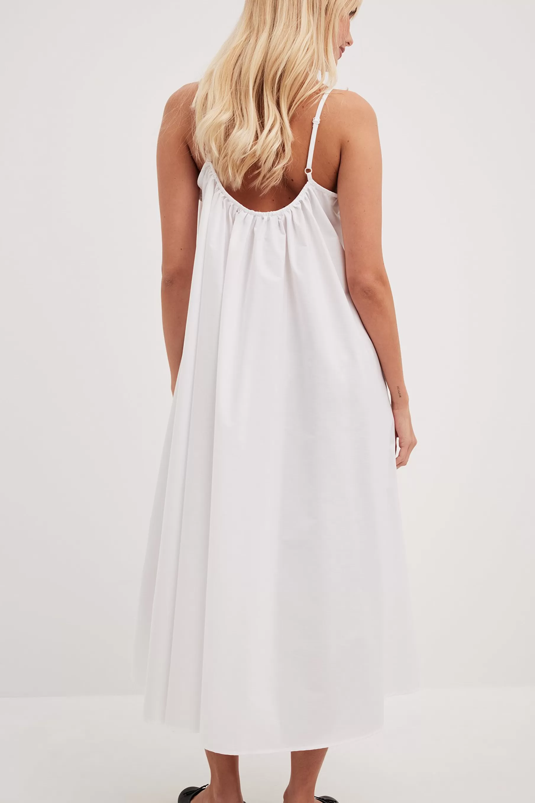 NA-KD Flowy Cotton Midi Dress White