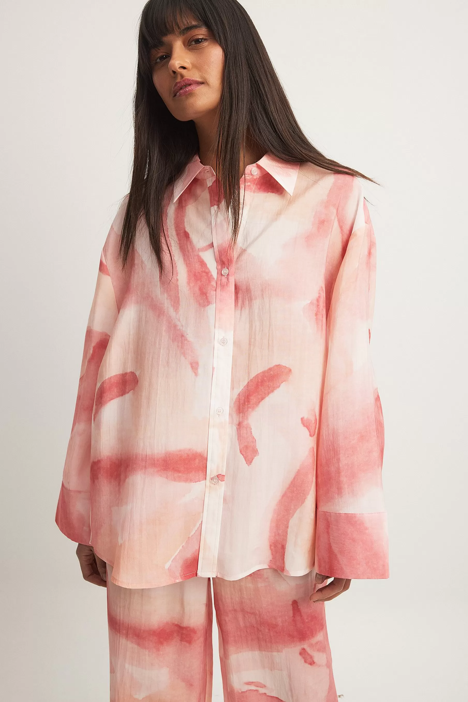 NA-KD Flowy Printed Shirt Multicolor