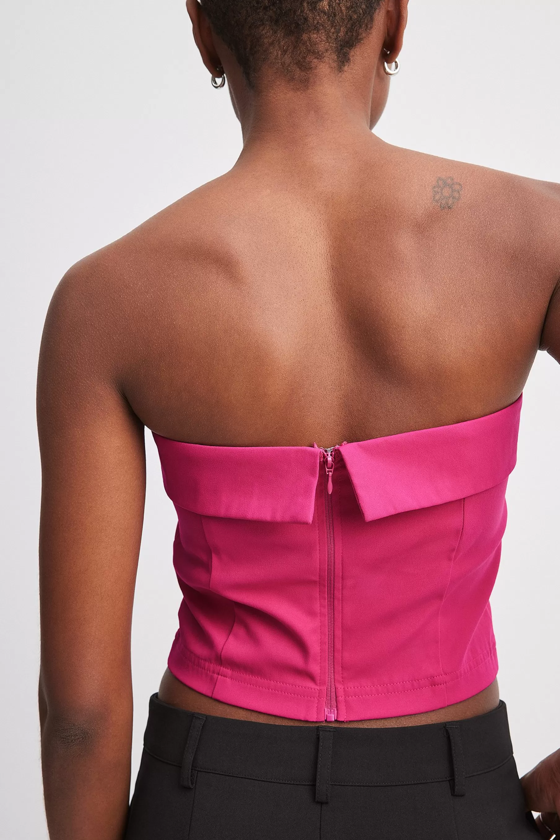 NA-KD Folded Corset Top Pink