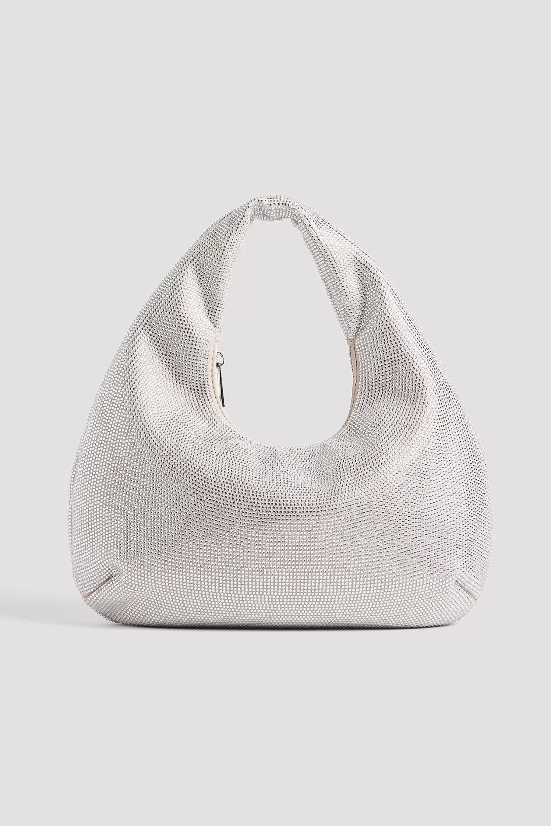 NA-KD Glittery Rounded Bag Silver