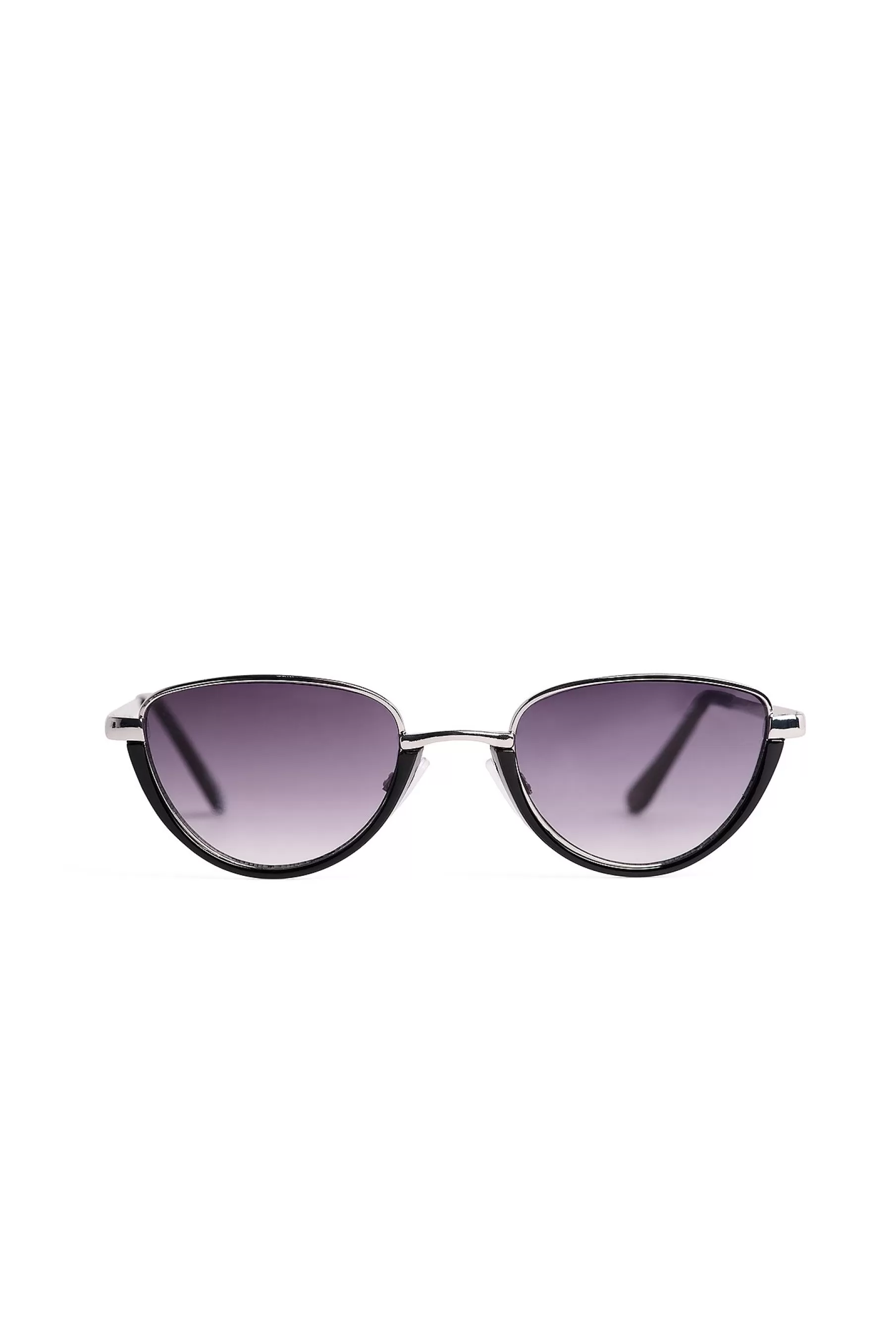 NA-KD Half Framed Slim Sunglasses Silver