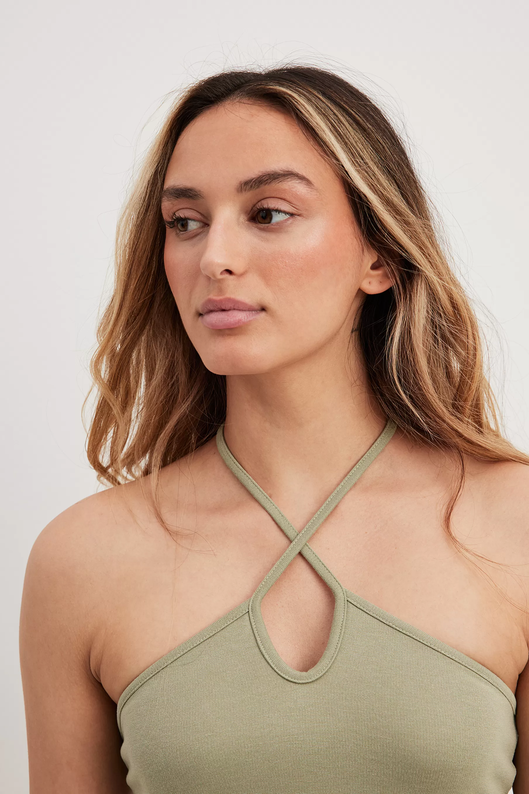 NA-KD Halterneck Tight Top Green