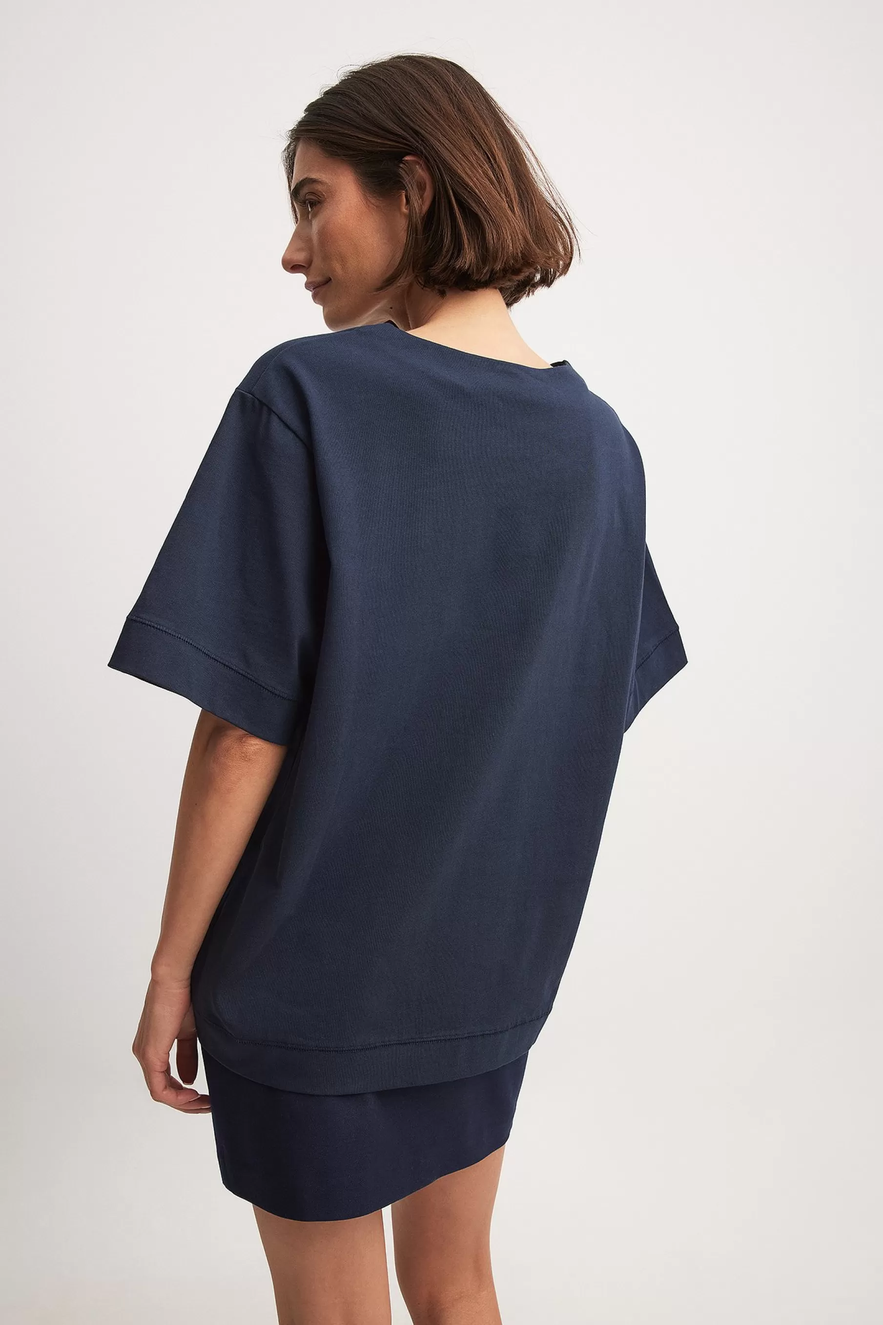 NA-KD Heavy Jersey Oversized T-shirt Blue