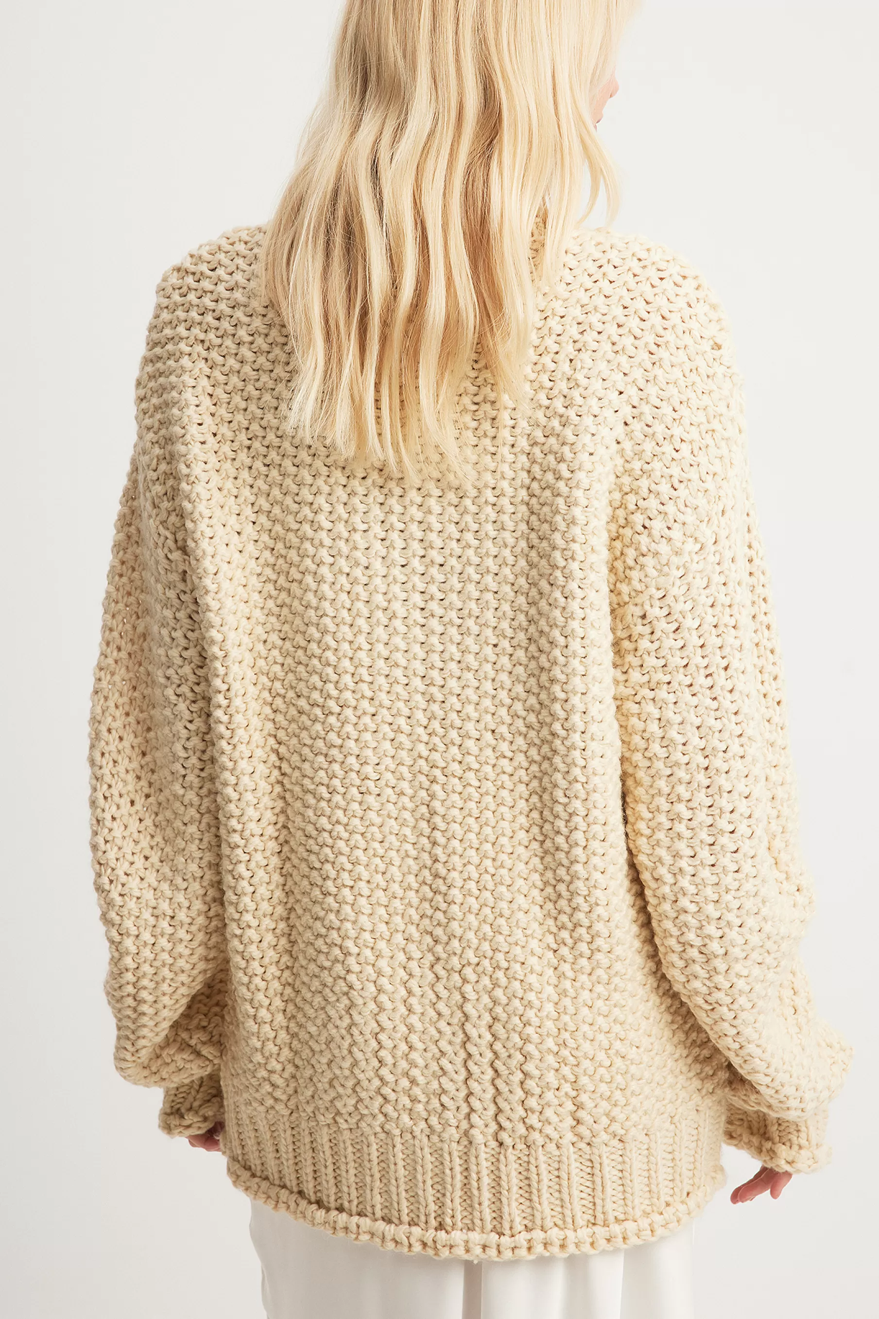 NA-KD Heavy Knitted Oversized Sweater Beige