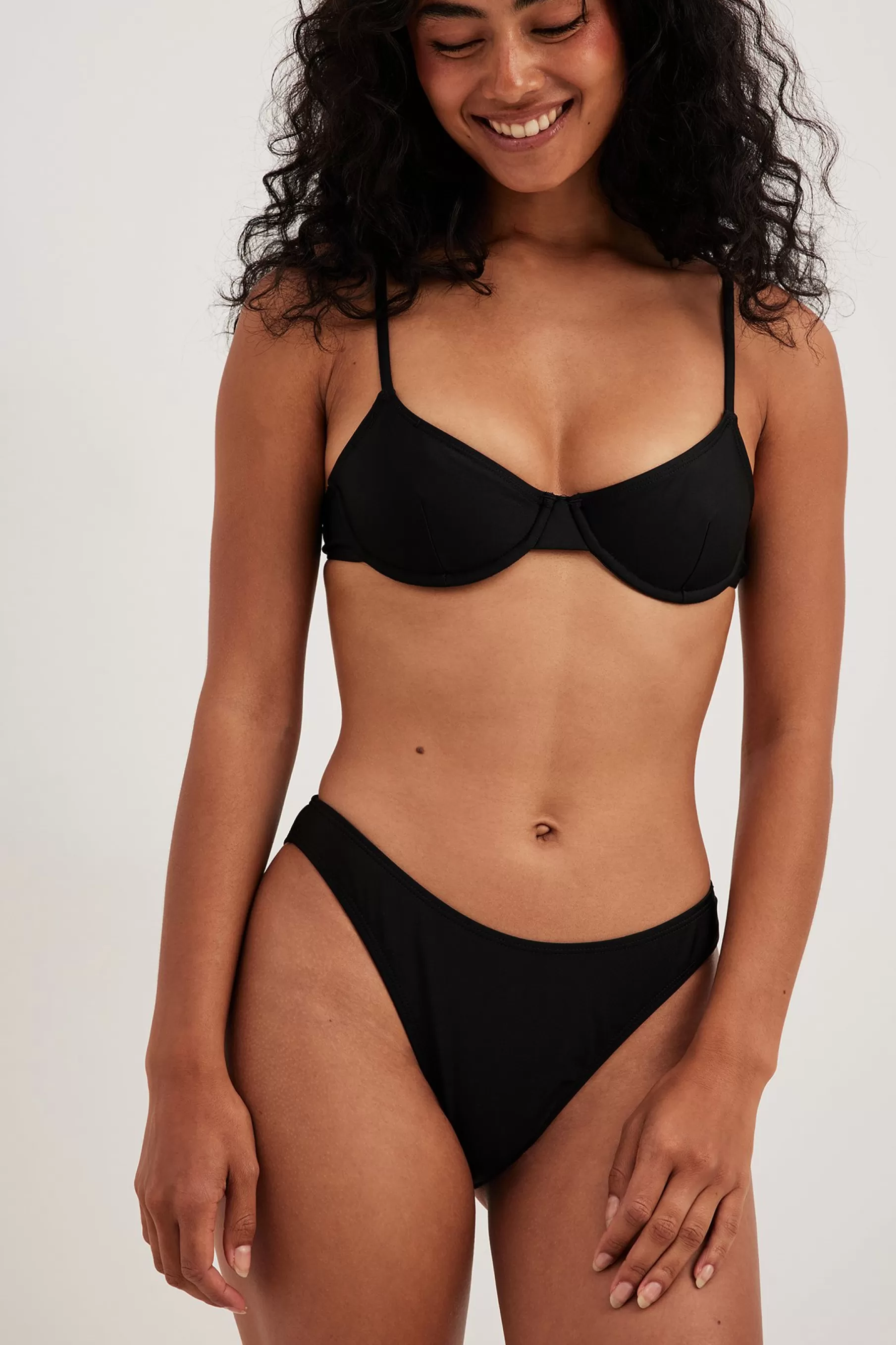 NA-KD High Cut Bikini Panty Black