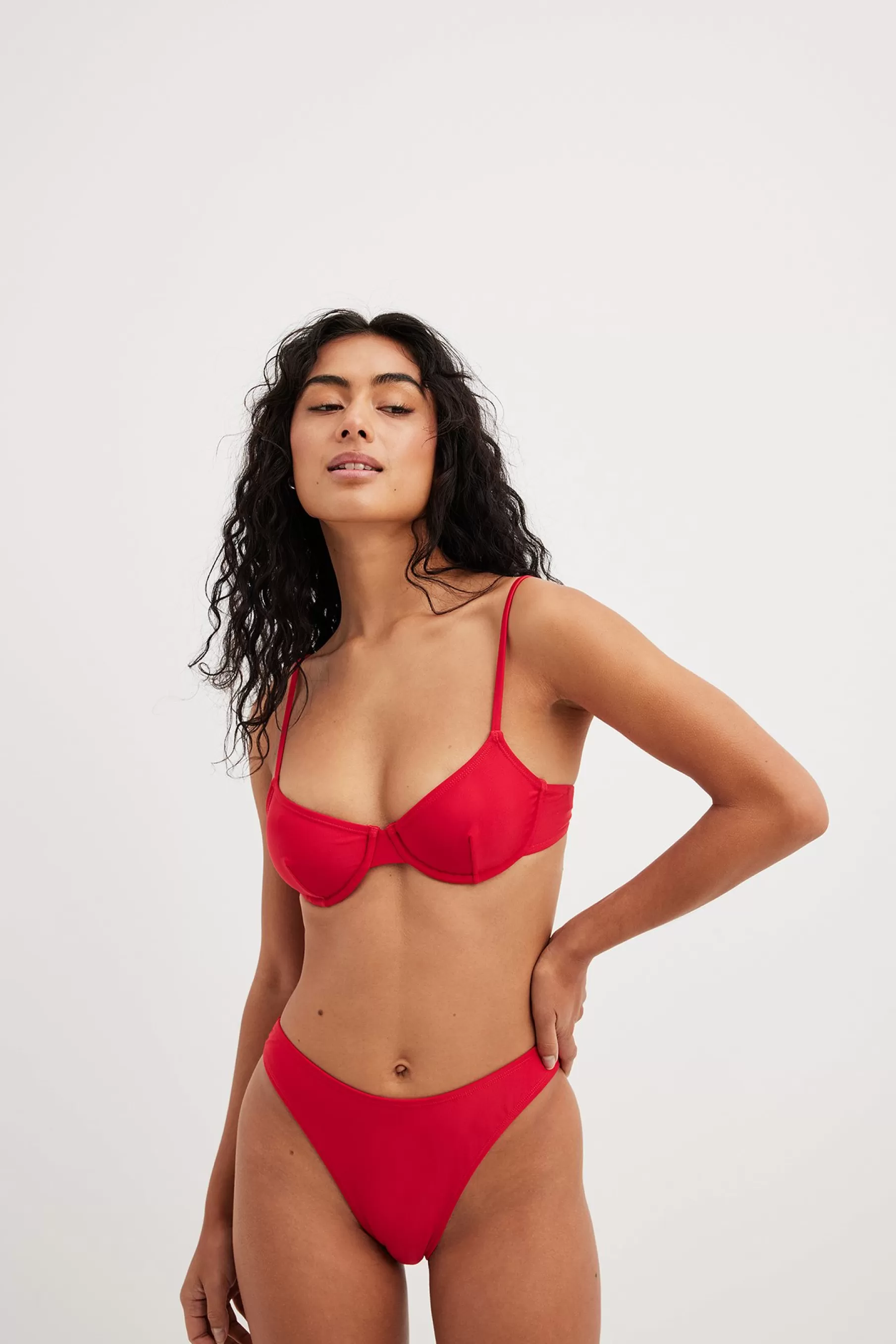 NA-KD High Cut Bikini Panty Red