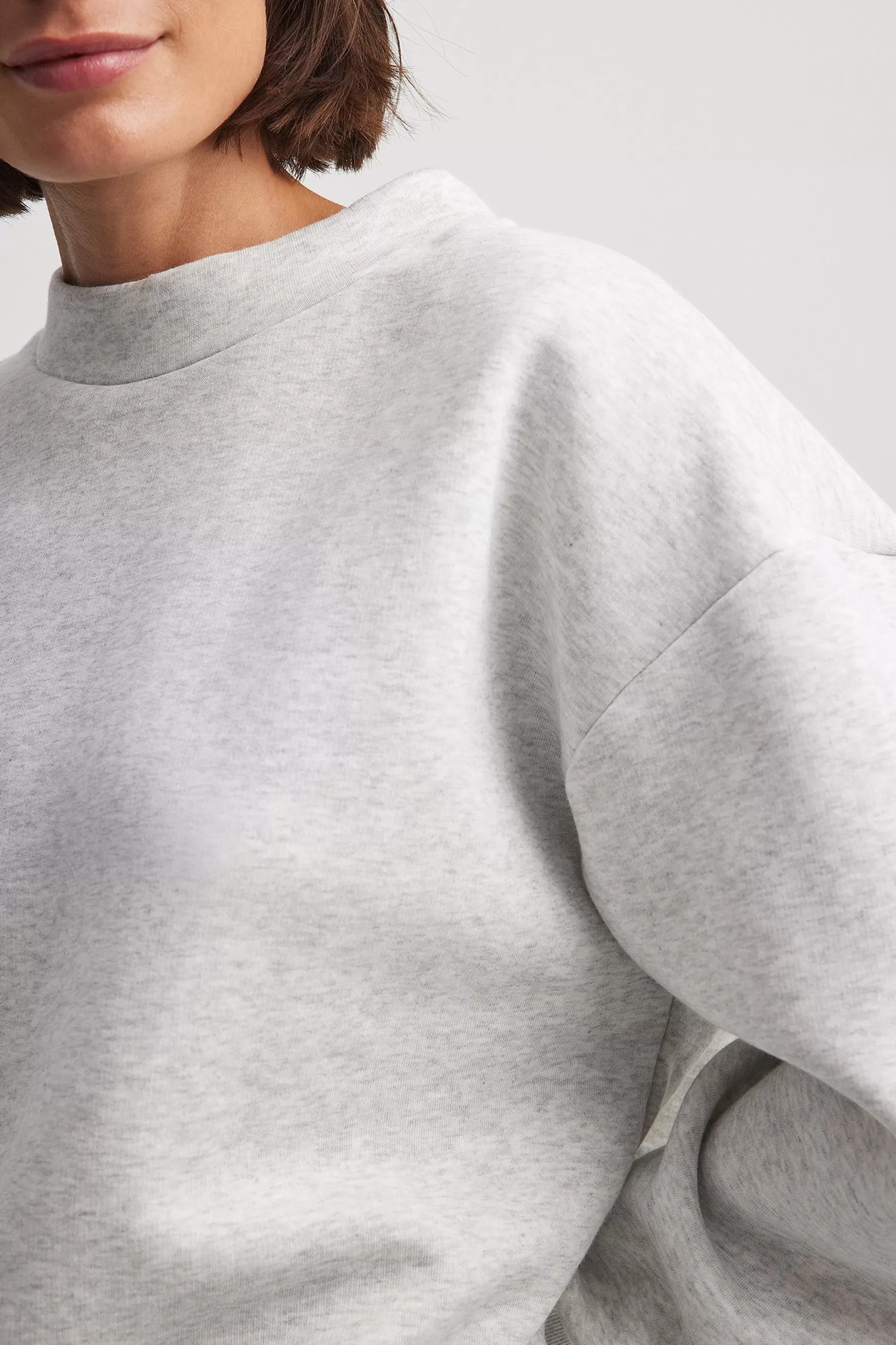 NA-KD High Neck Detail Sweatshirt Grey