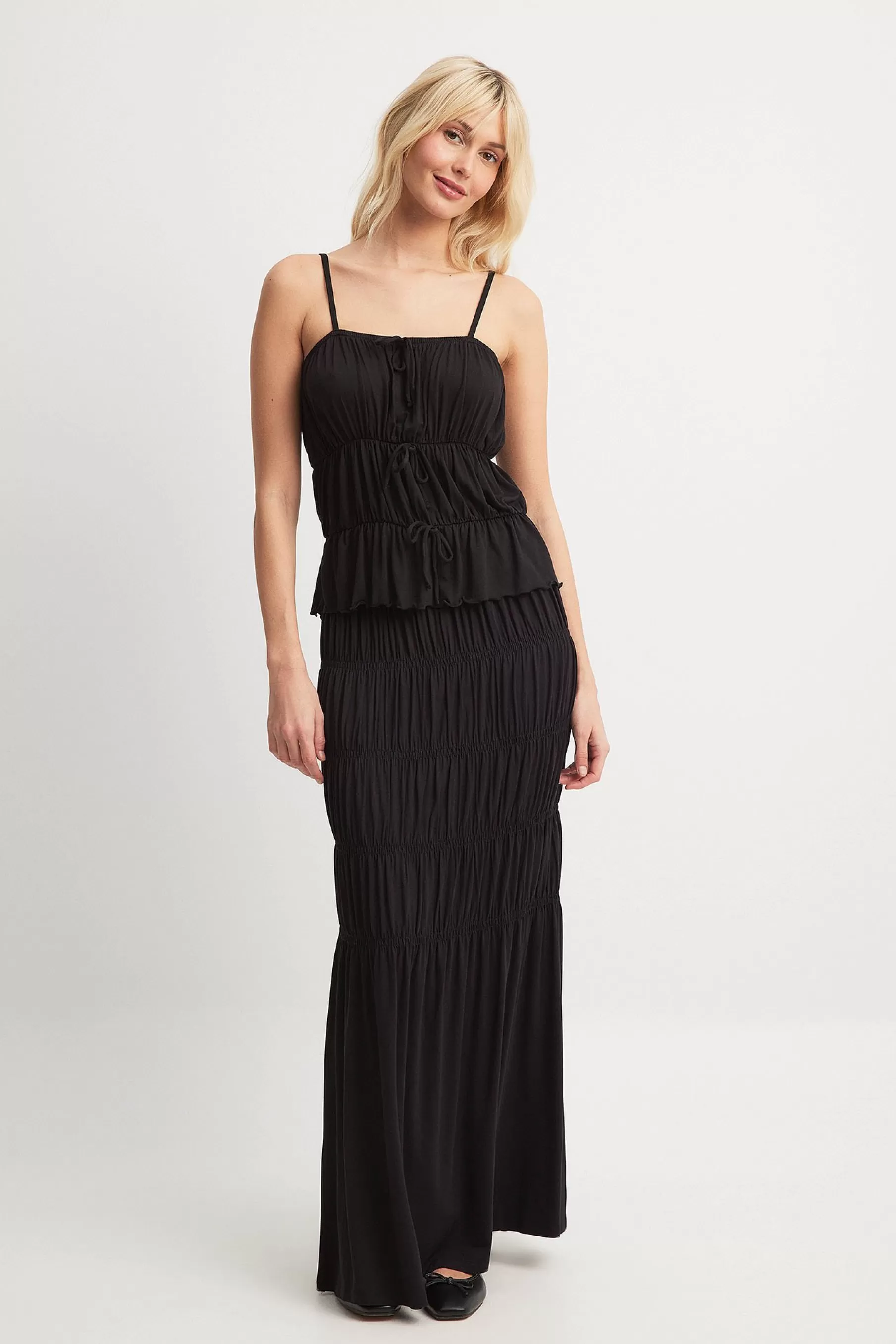 NA-KD Jersey Maxi Skirt Black