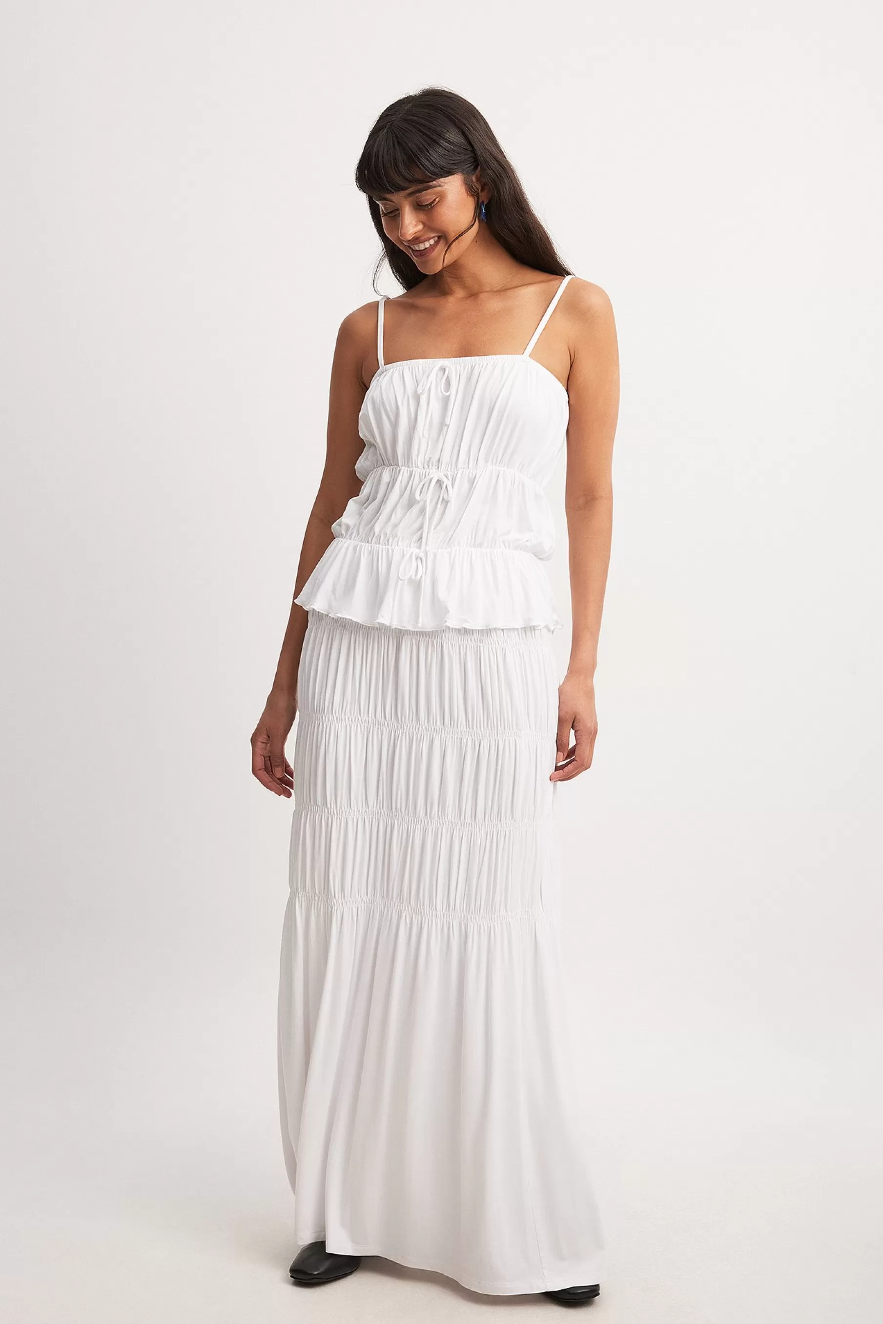 NA-KD Jersey Maxi Skirt White