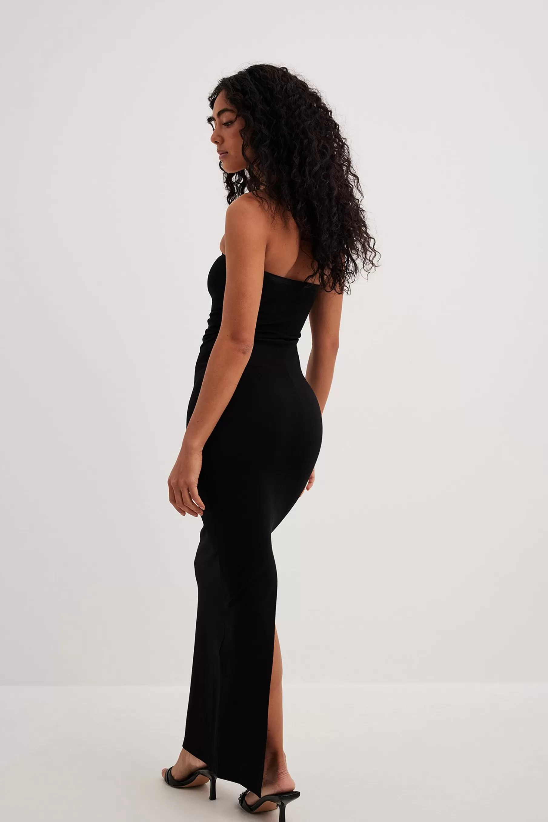 NA-KD Jersey Tube Maxi Dress Black