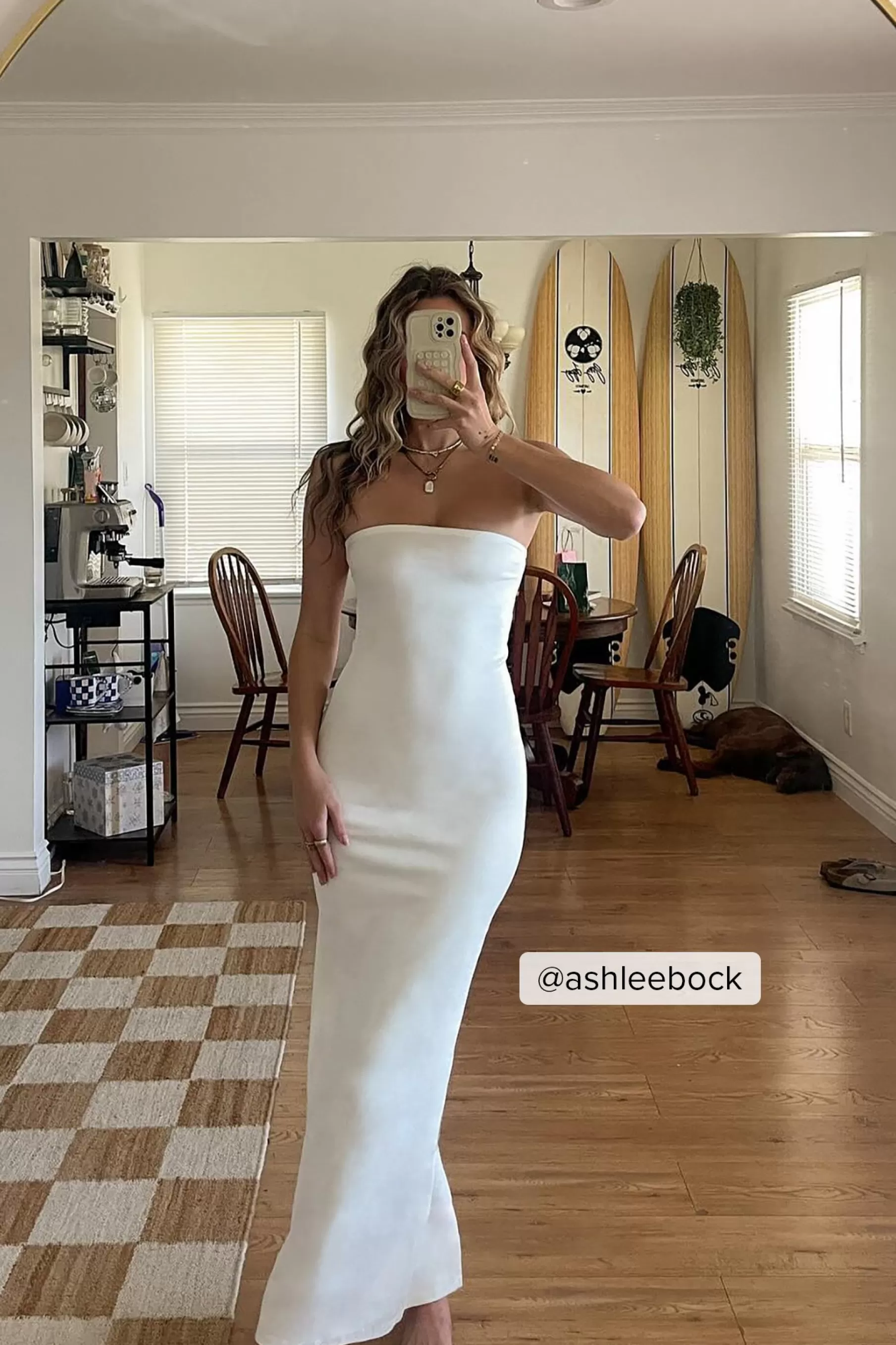 NA-KD Jersey Tube Maxi Dress Offwhite