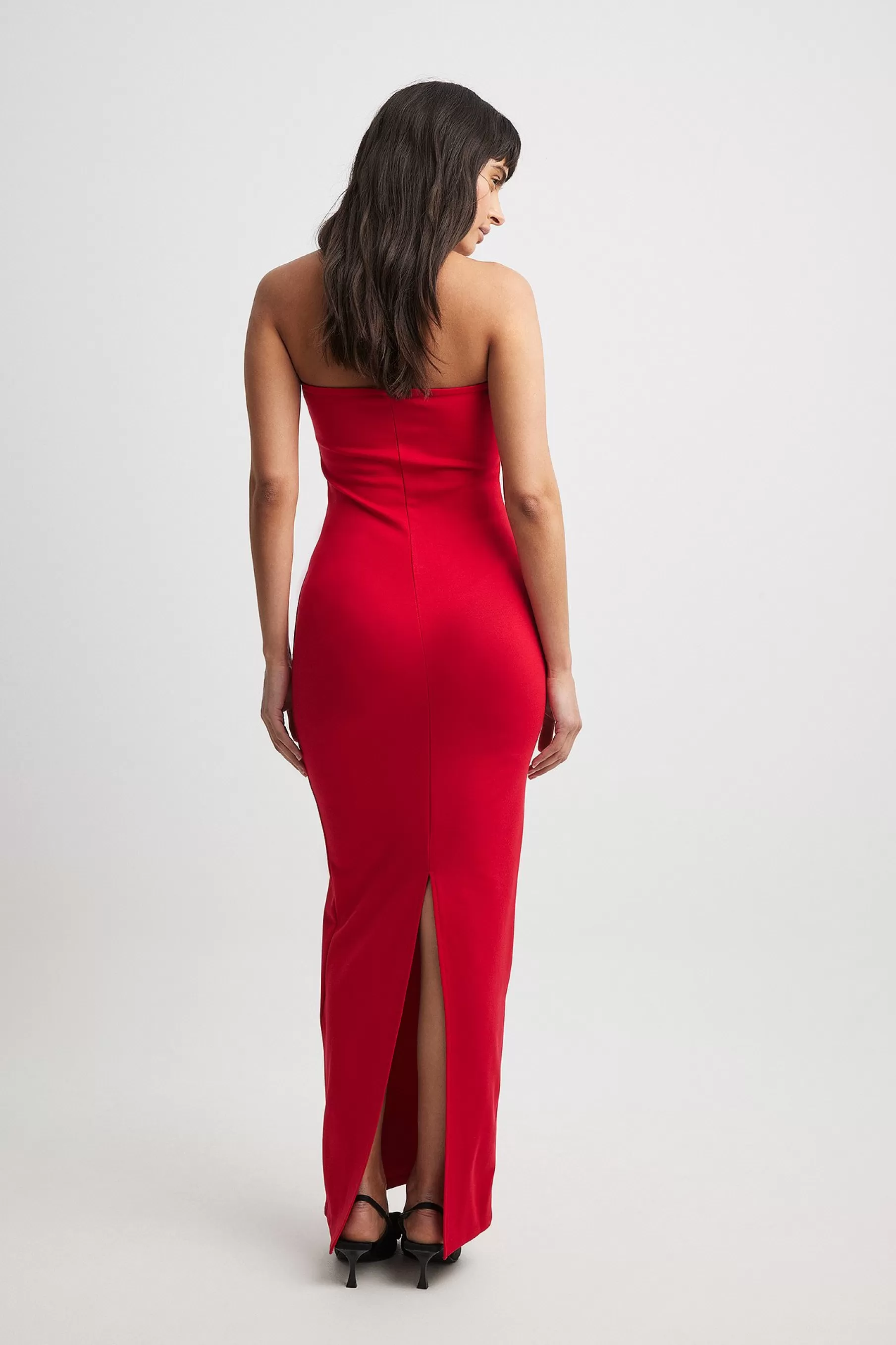 NA-KD Jersey Tube Maxi Dress Red