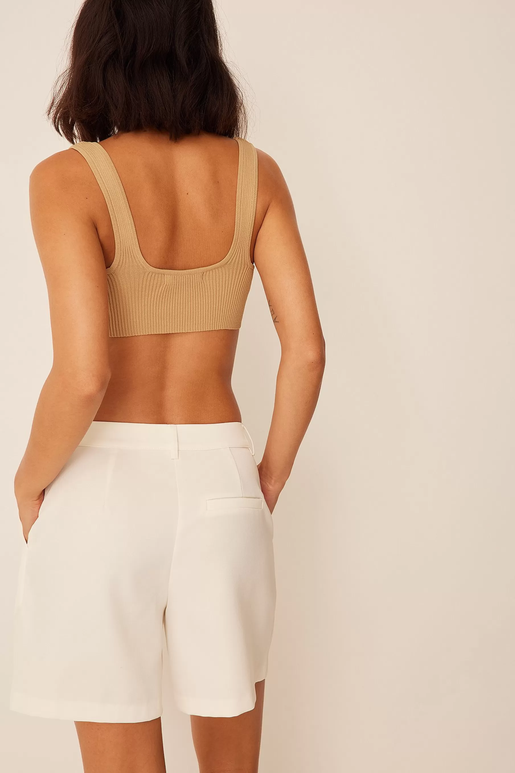 NA-KD Knitted Bralette Beige