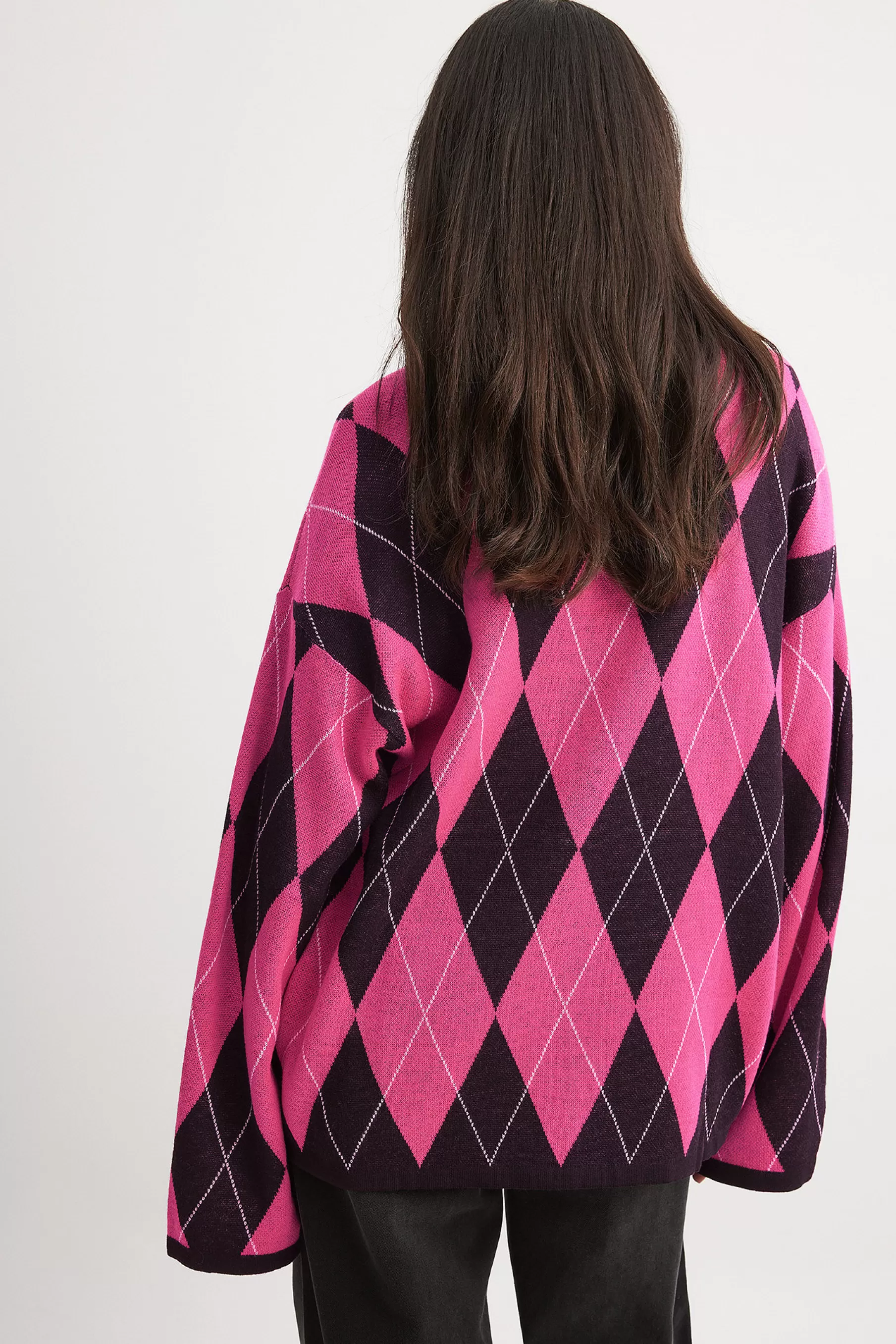 NA-KD Knitted Checkered Sweater Multicolor