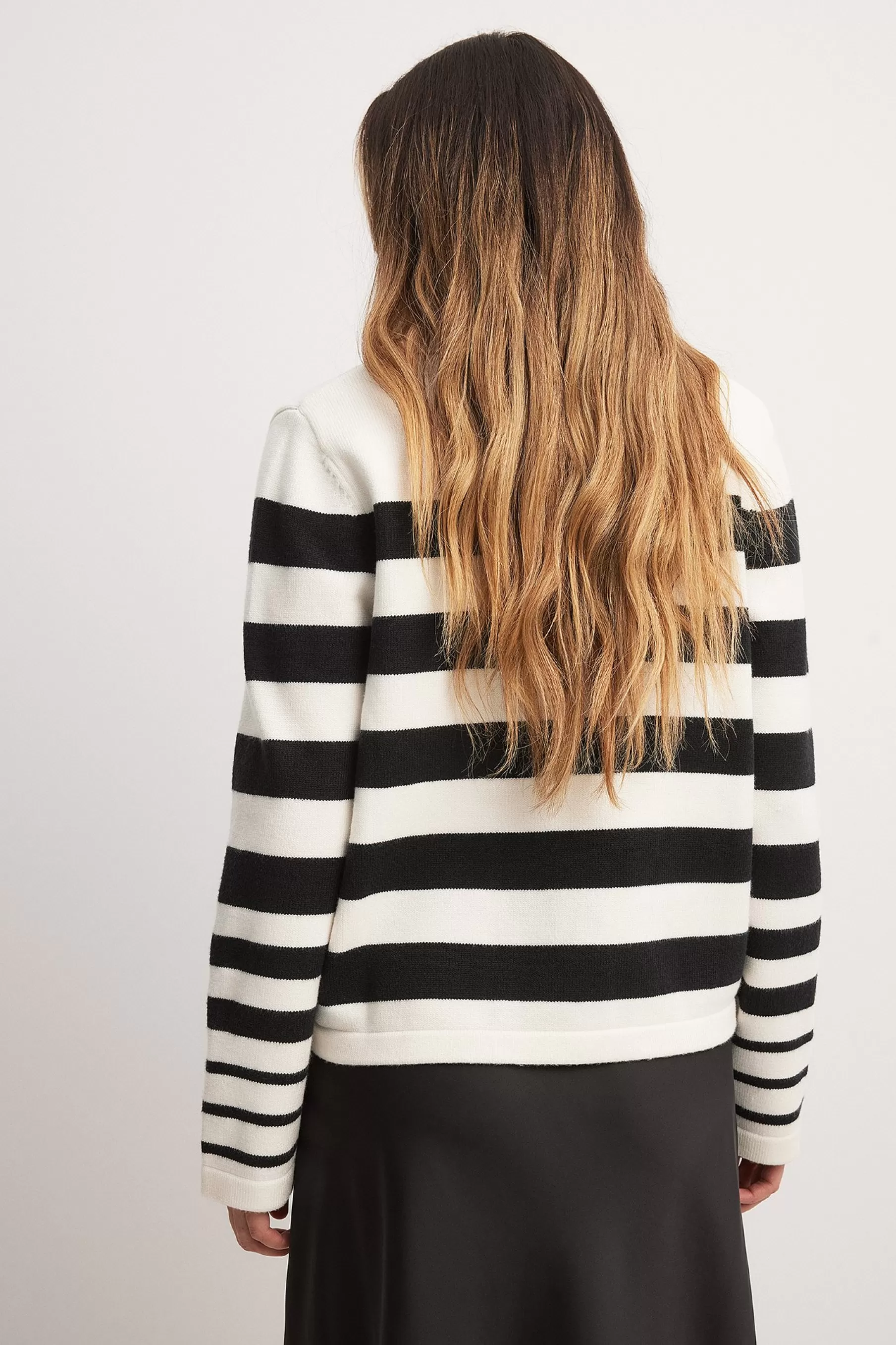 NA-KD Knitted Collar Sweater Stripe