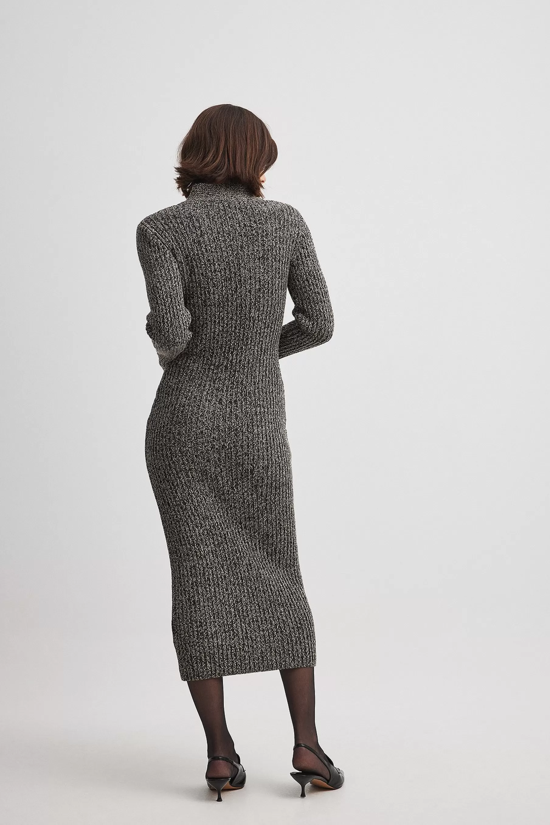 NA-KD Knitted Midi Dress Grey