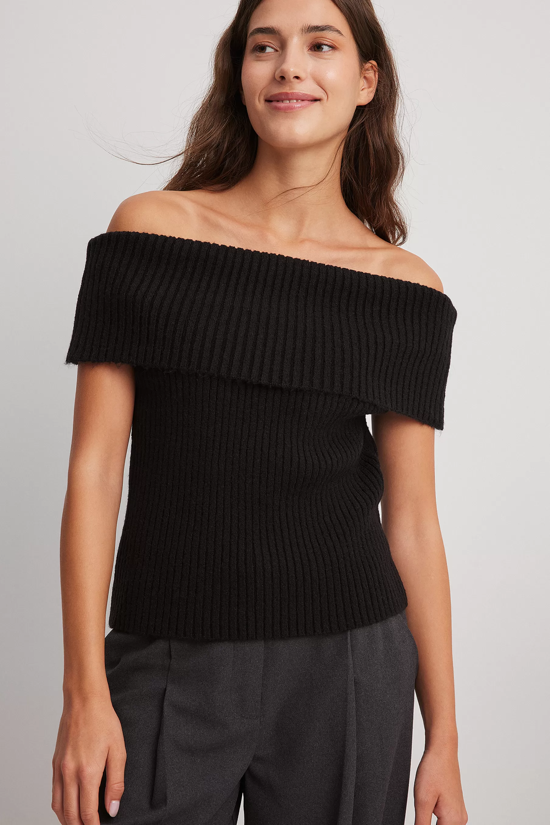 NA-KD Knitted Multi Style Top Black