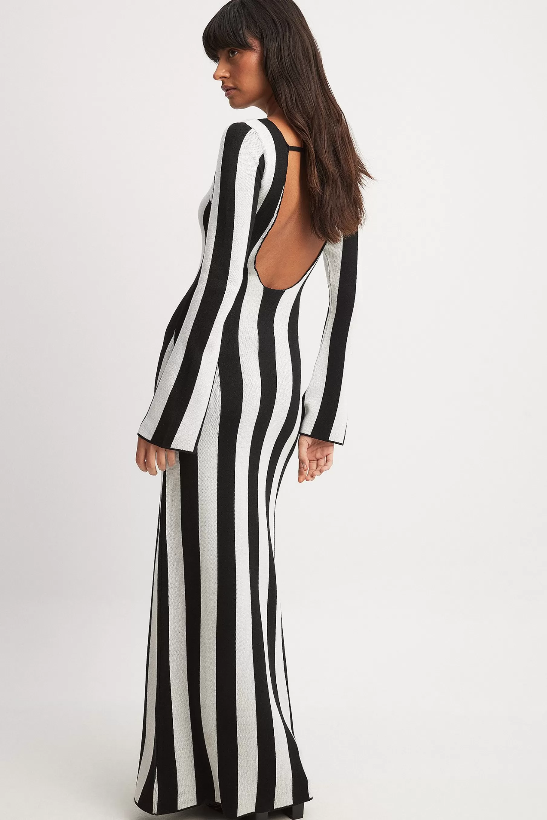 NA-KD Knitted Striped Maxi Dress Stripe