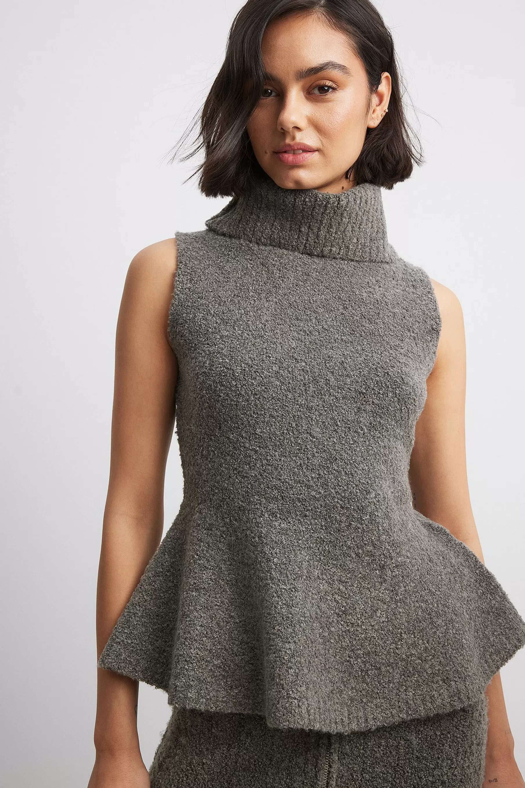 NA-KD Knitted Top Grey