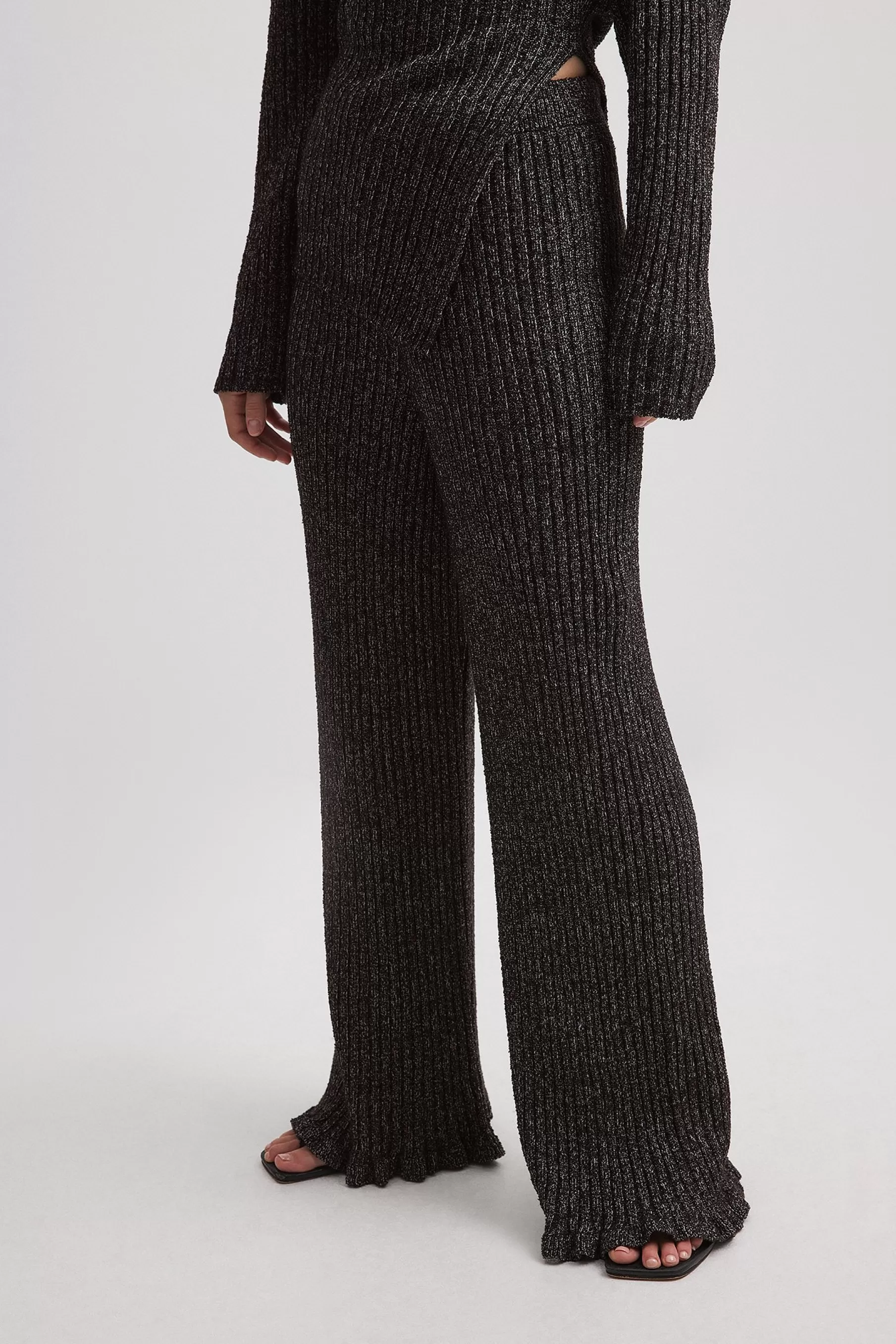 NA-KD Knitted Trousers Black