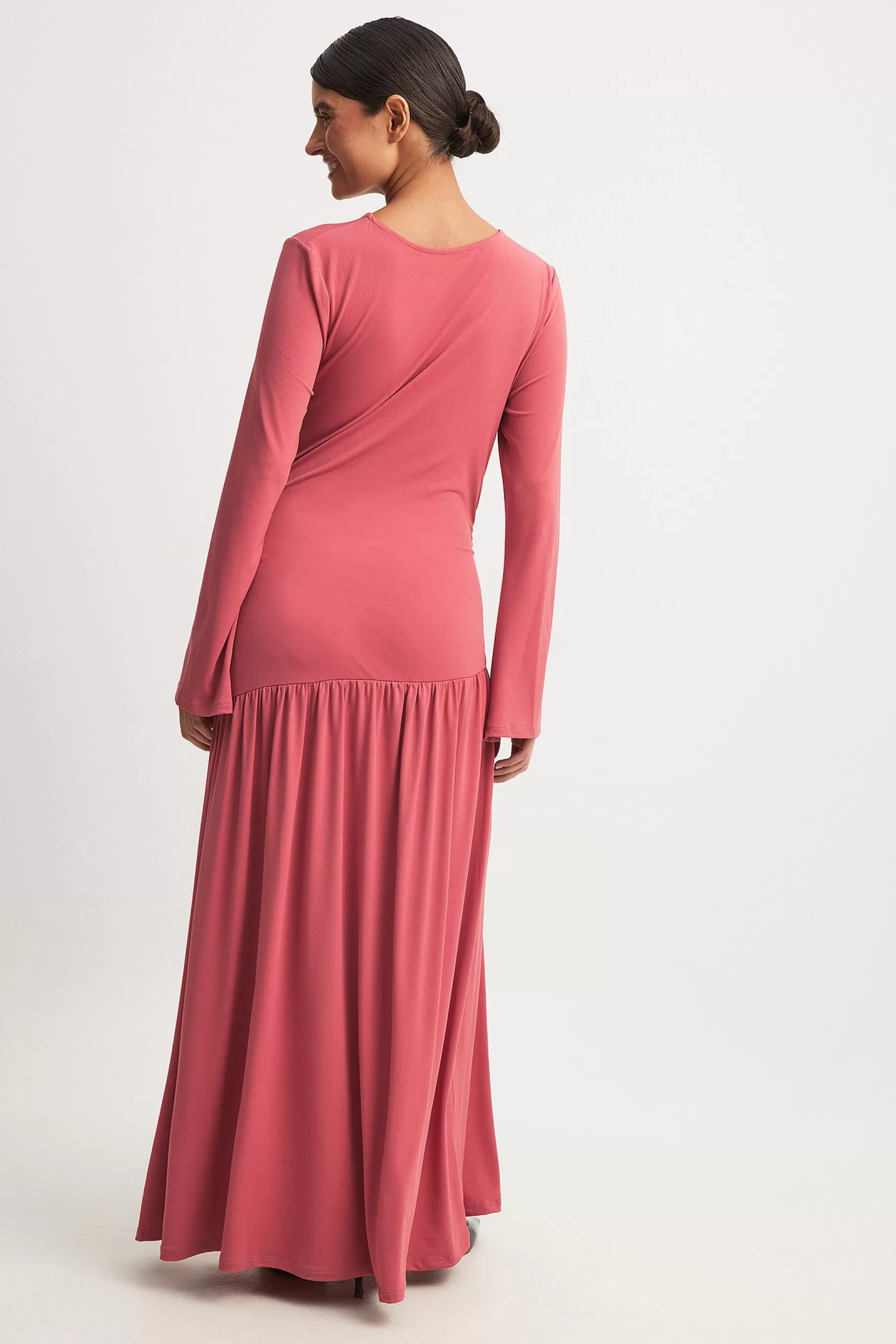 NA-KD Layered Maxi Dress Pink