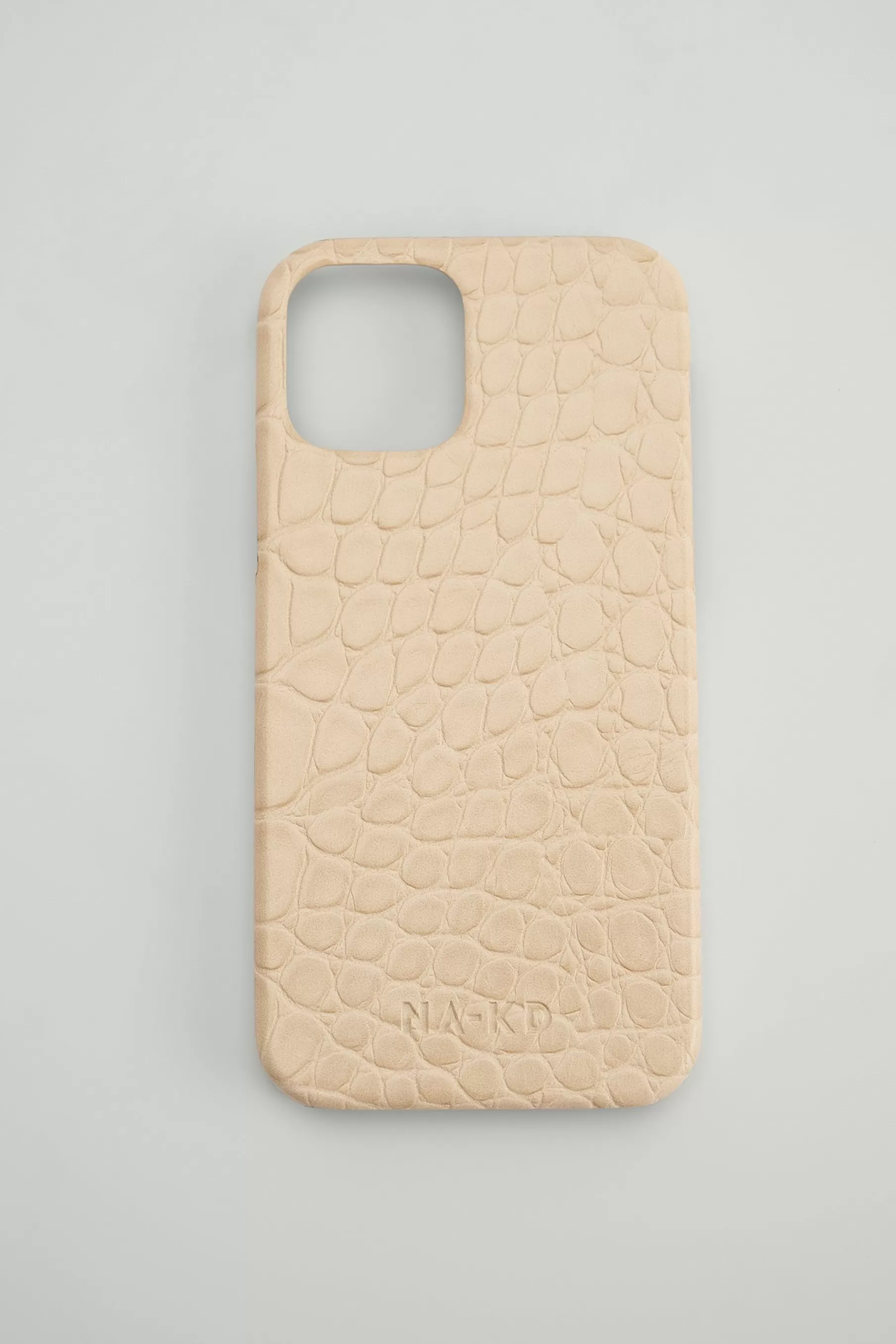 NA-KD Leather Look Phone Case Beige