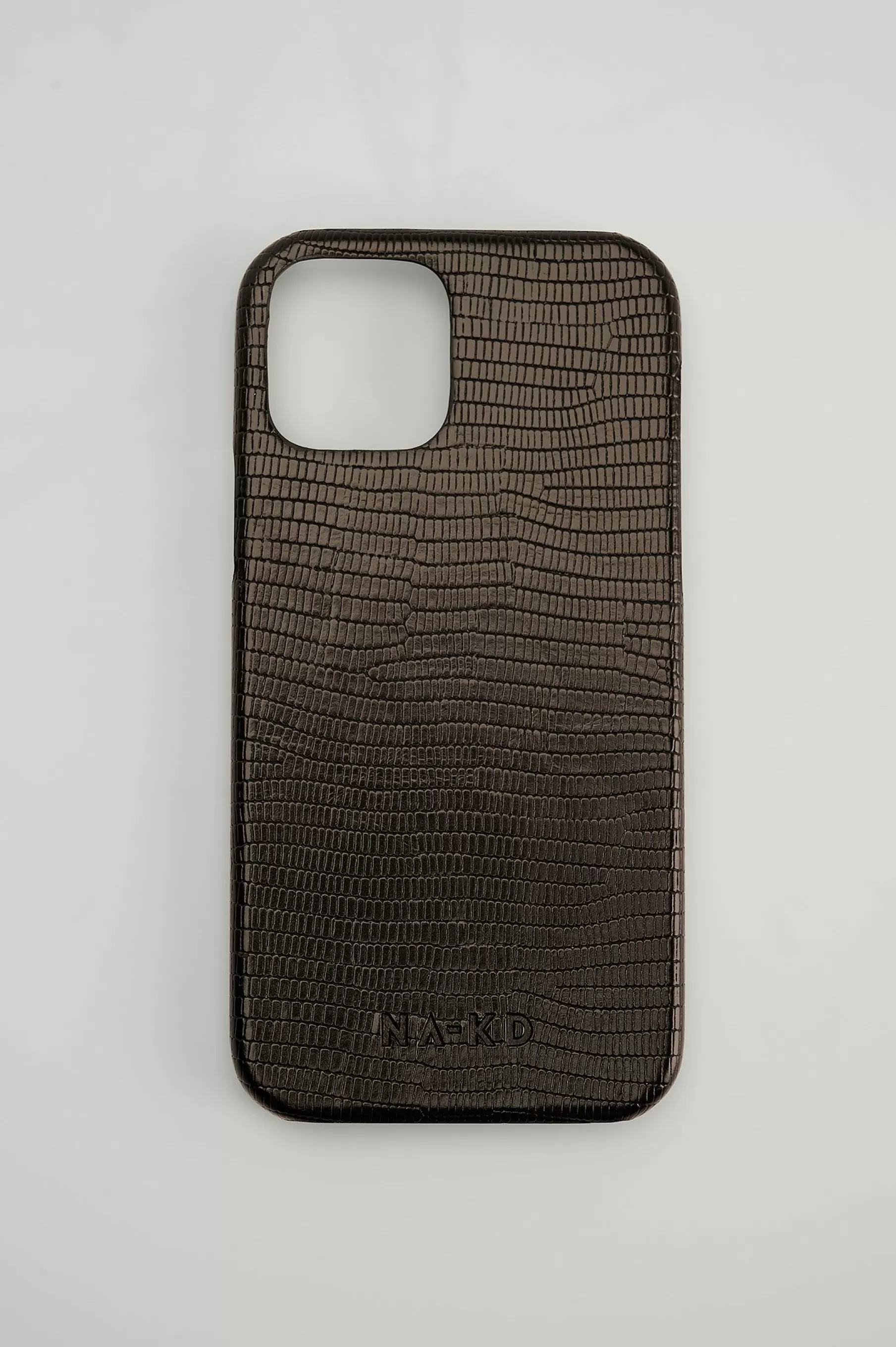 NA-KD Leather Look Phone Case Black