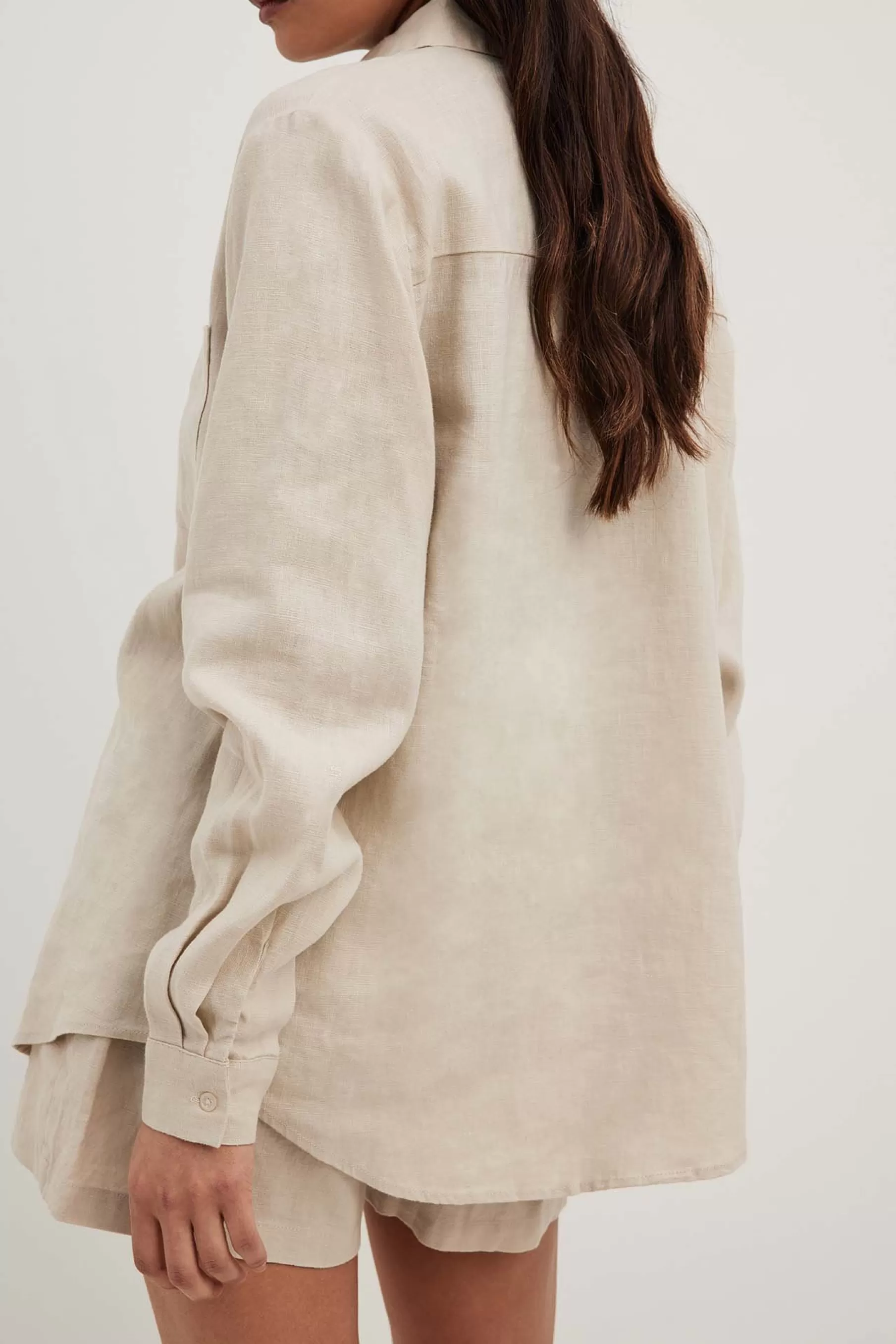 NA-KD Linen Shirt Beige