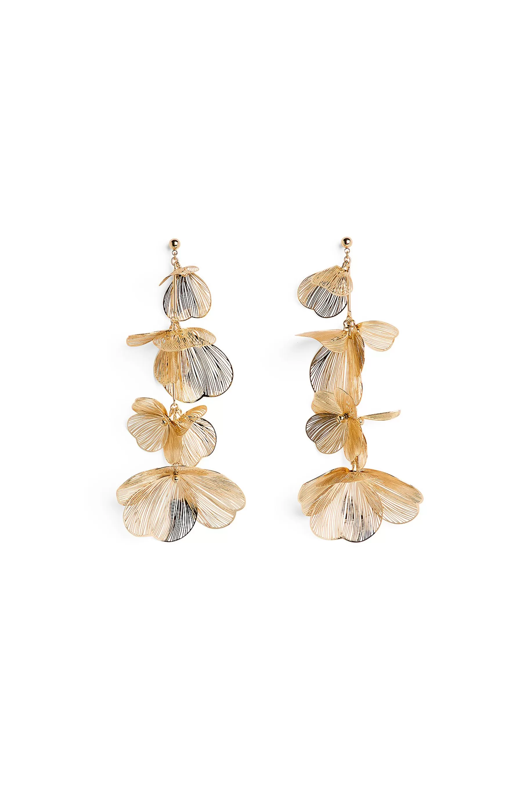 NA-KD Long Flower Earrings Gold