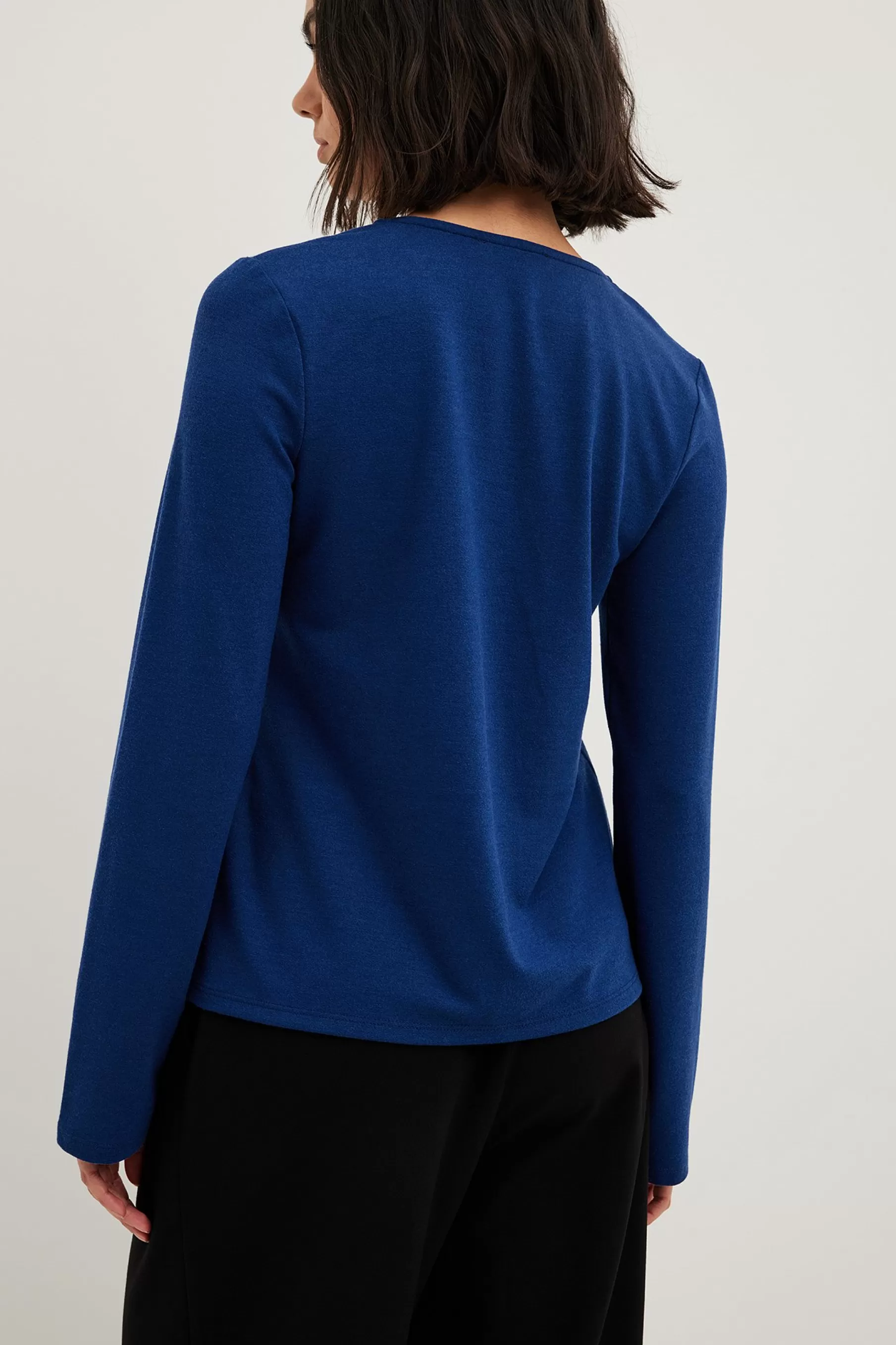 NA-KD Long Sleeve Buttoned Top Blue