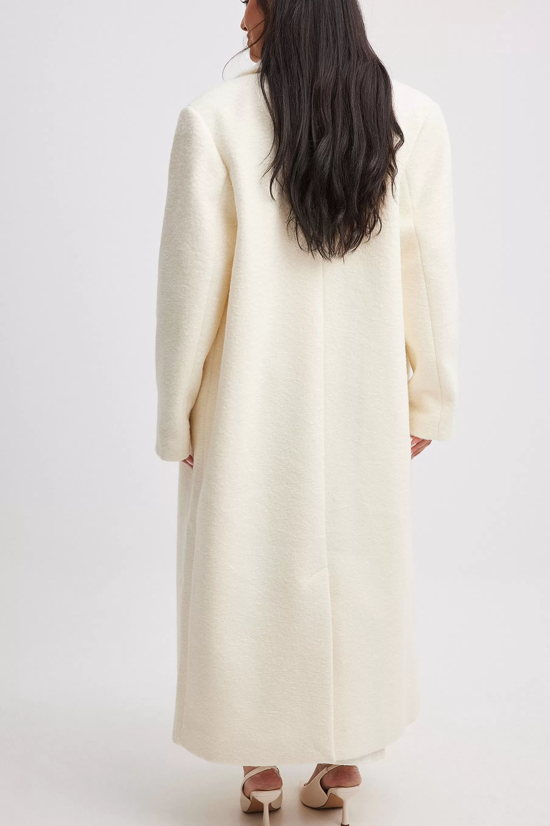 NA-KD Long Straight Coat Offwhite