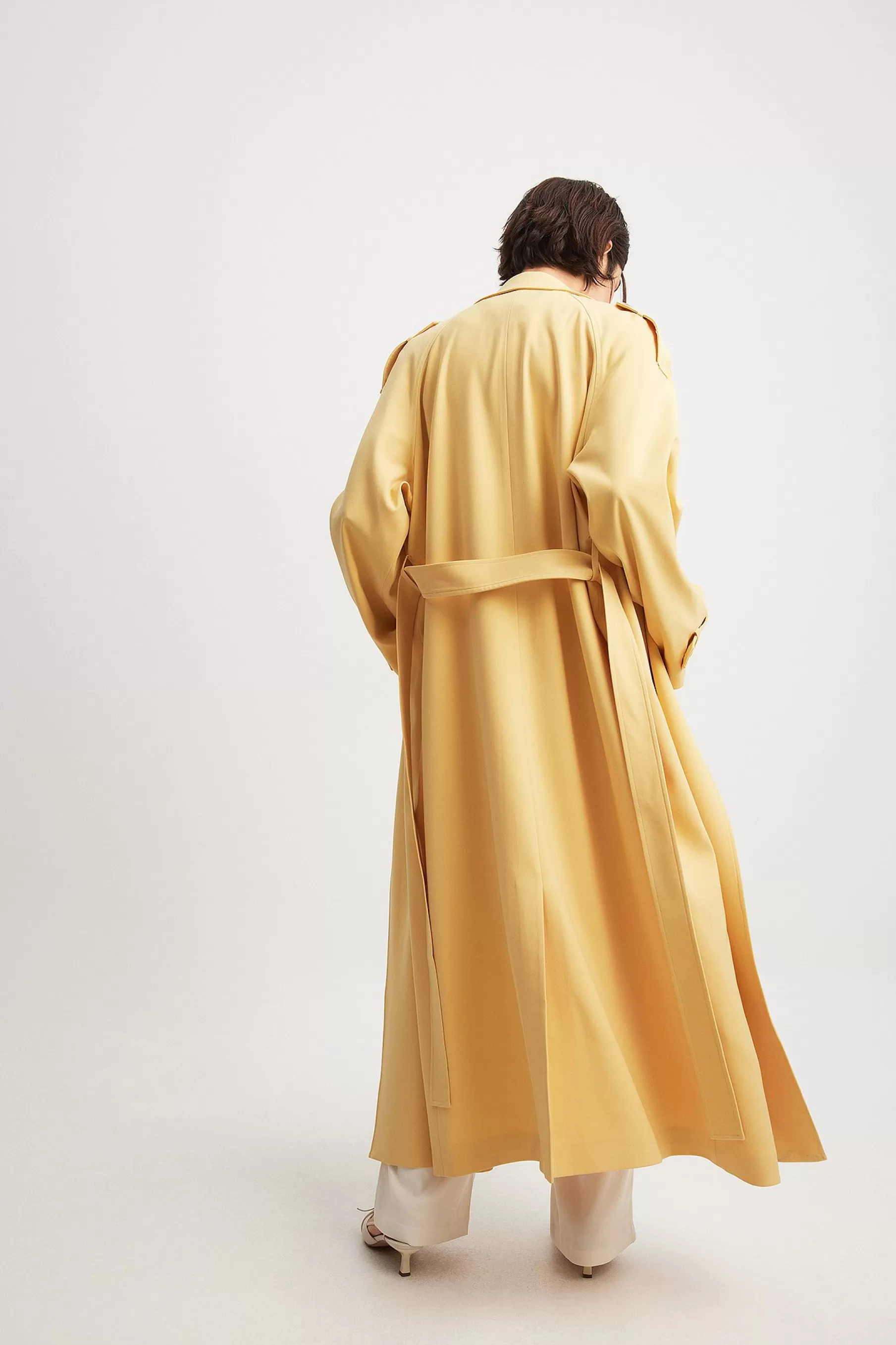 NA-KD Long Trenchcoat Yellow