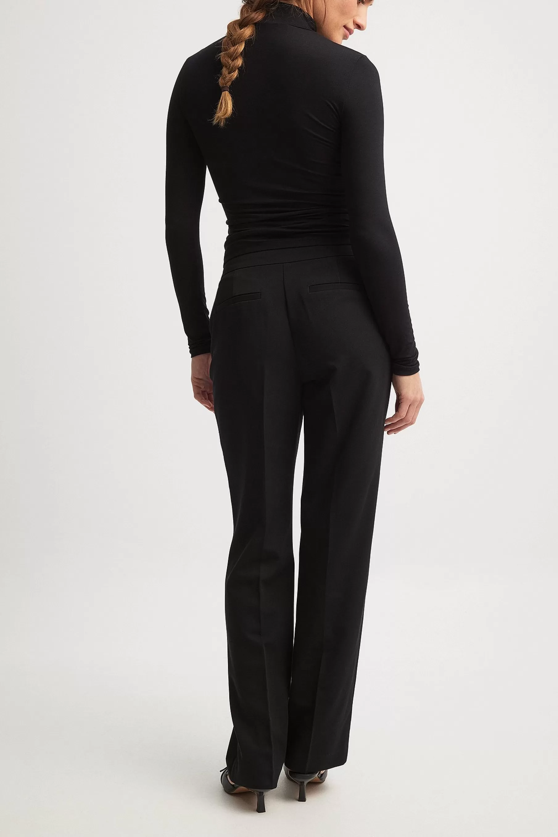 NA-KD Low Waist Suit Pants Black