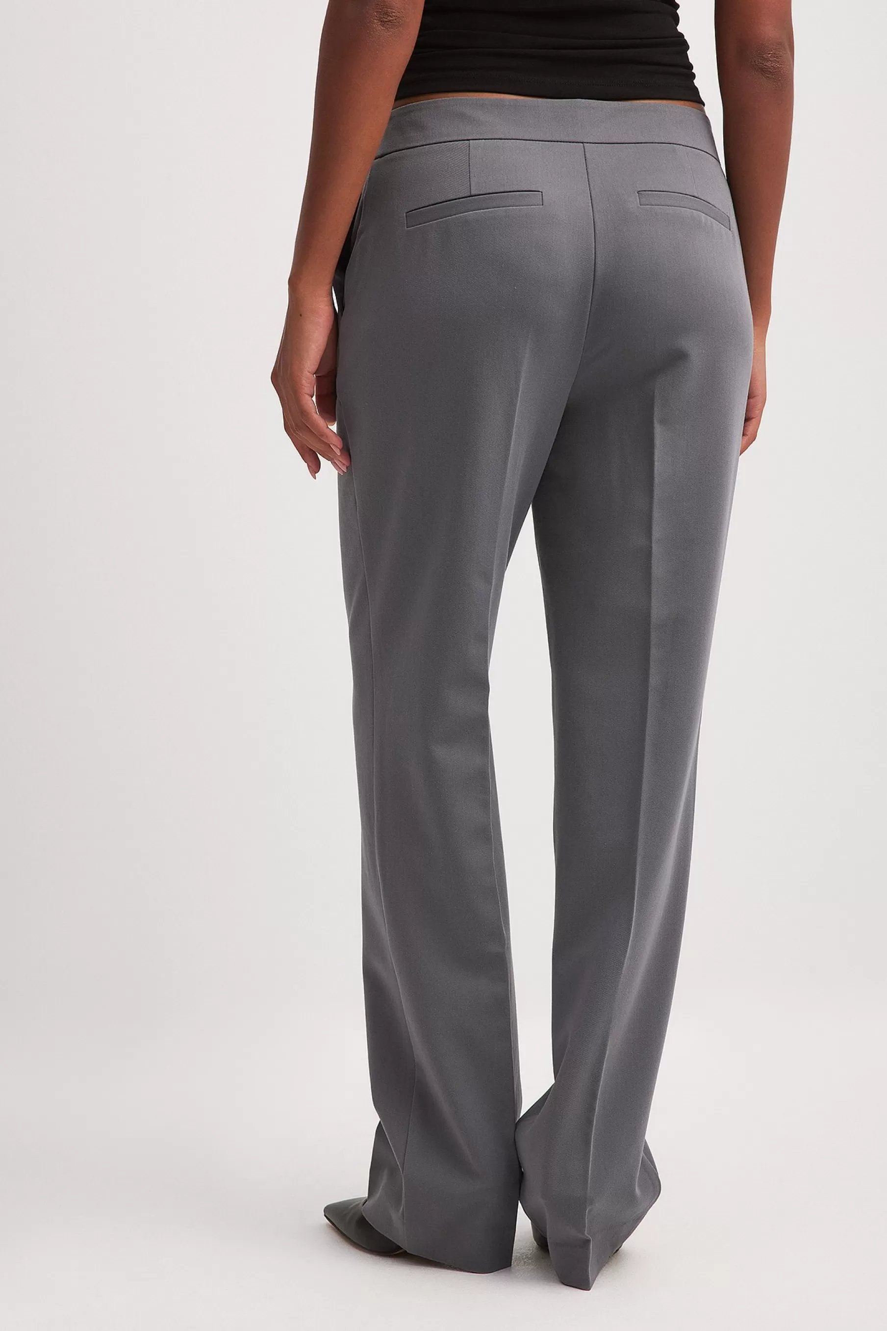 NA-KD Low Waist Suit Pants Grey