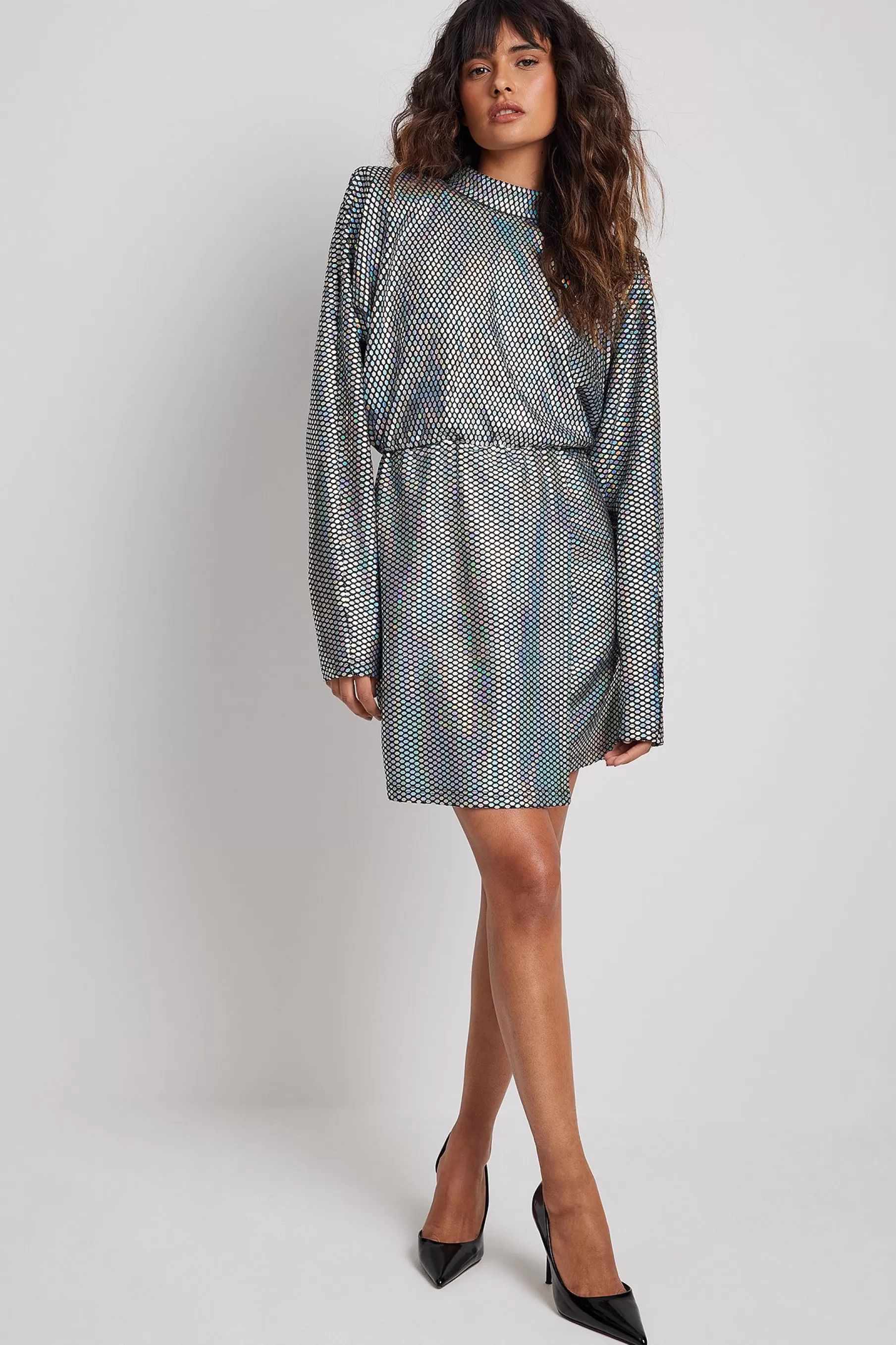 NA-KD Metallic Mini Dress Multicolor