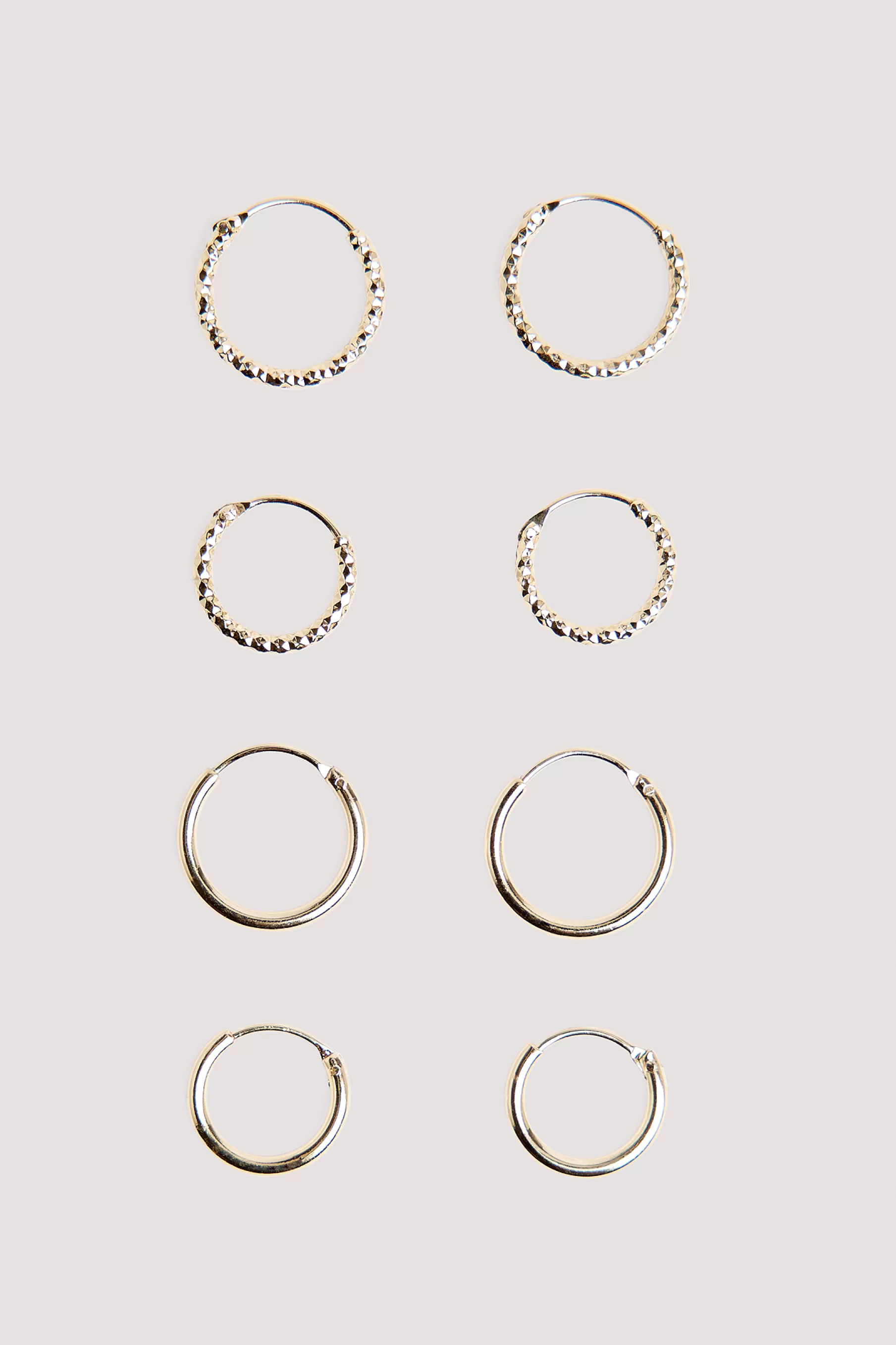 NA-KD Mini Hoop Earring Set Gold