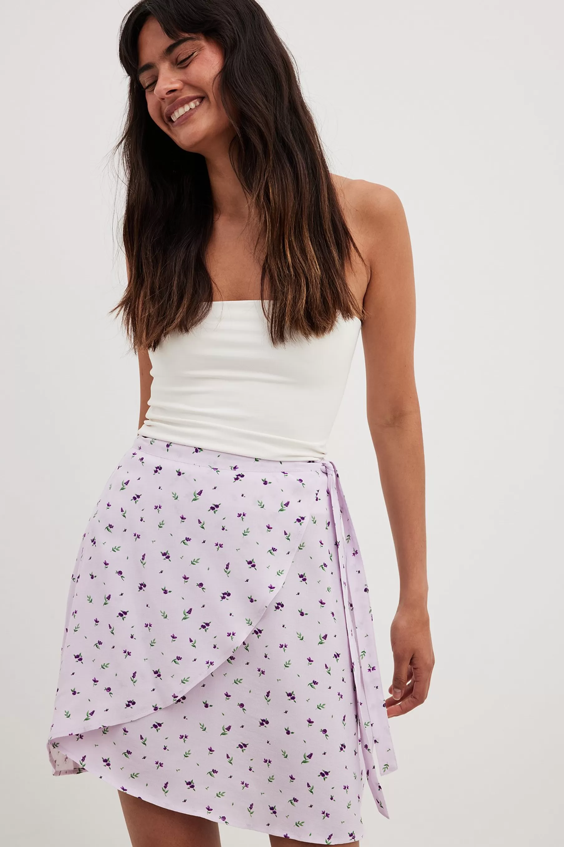 NA-KD Mini Wrapped Skirt Purple