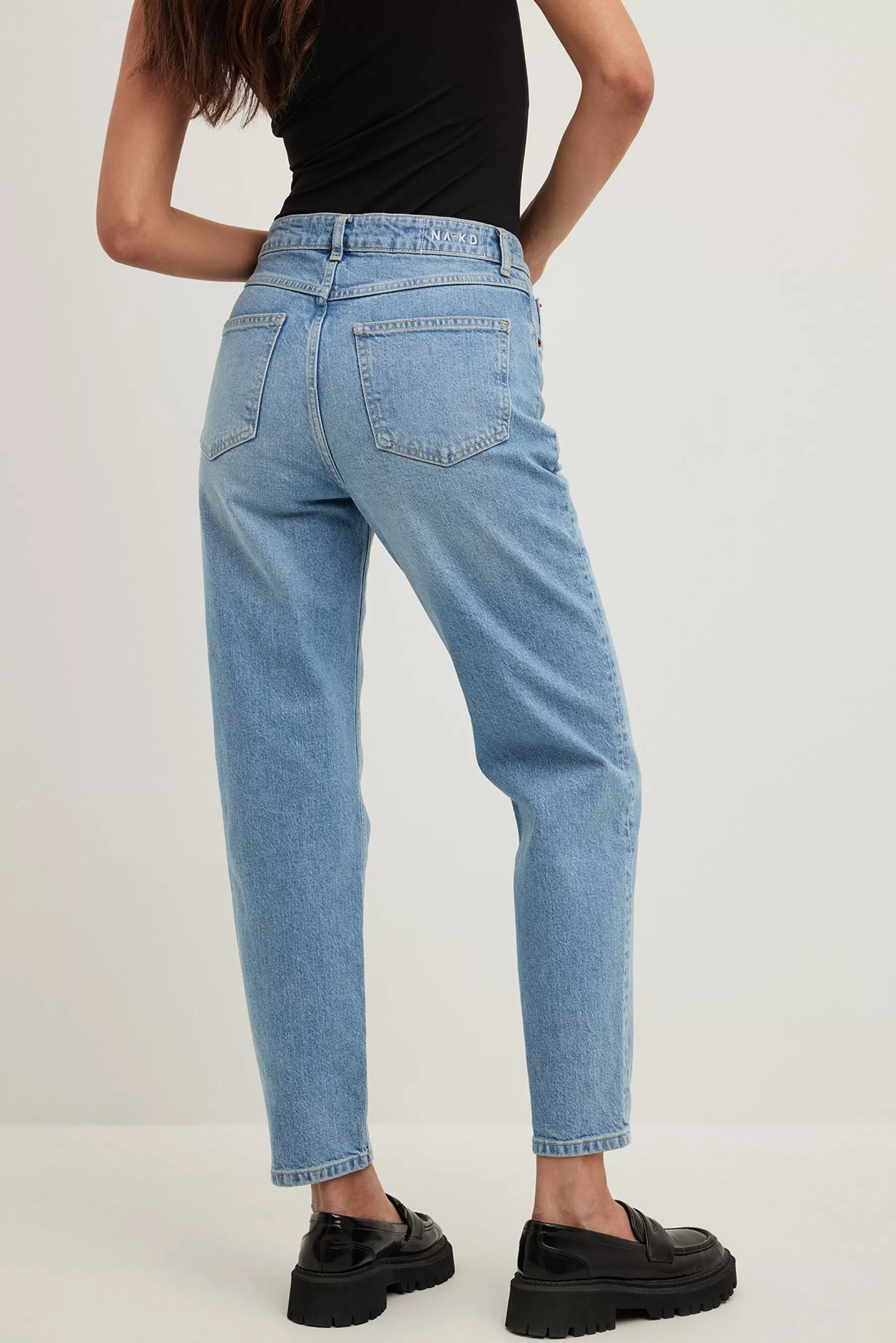 NA-KD Mom High Waist Jeans Blue