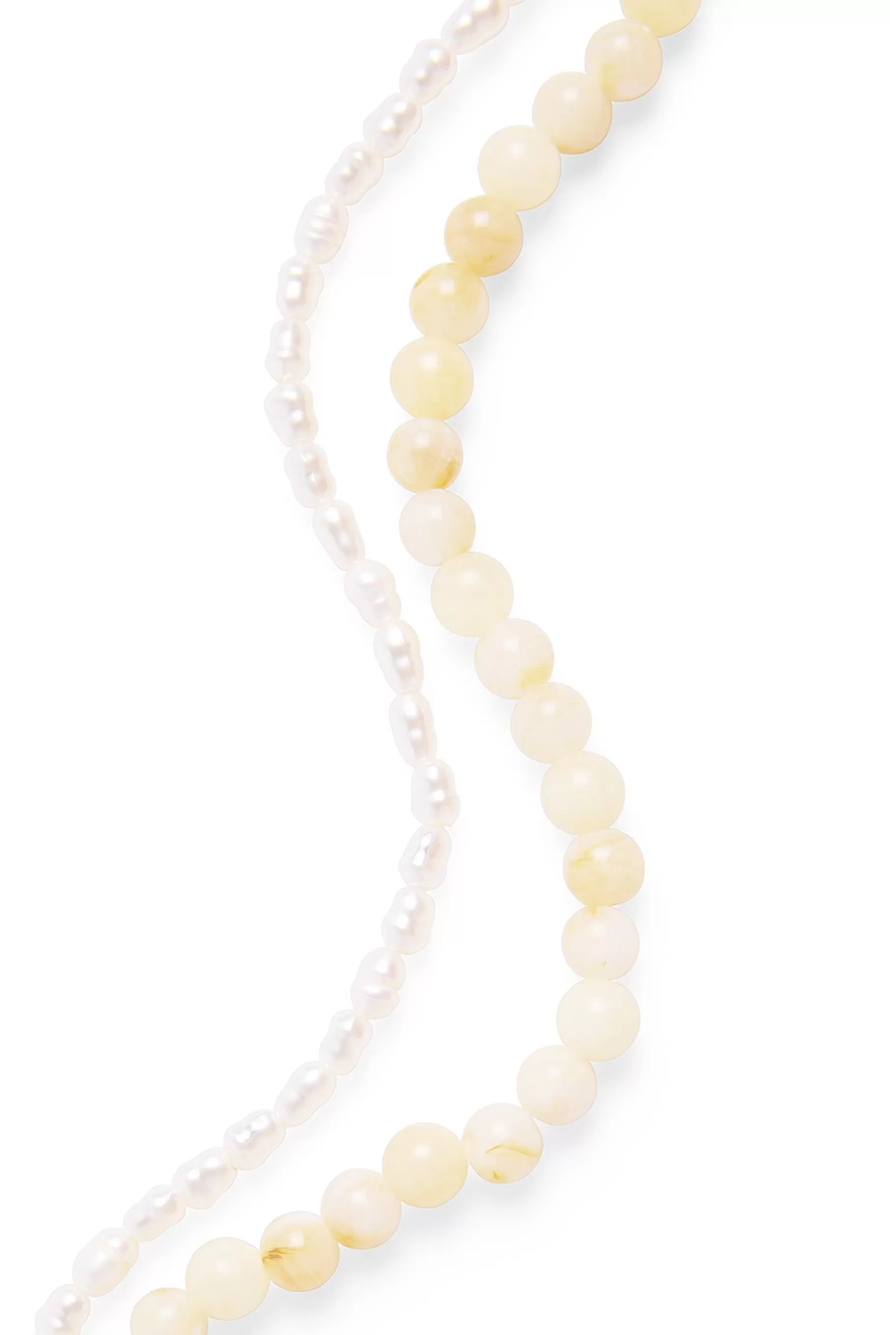 NA-KD Multipack Pearl Necklace Yellow