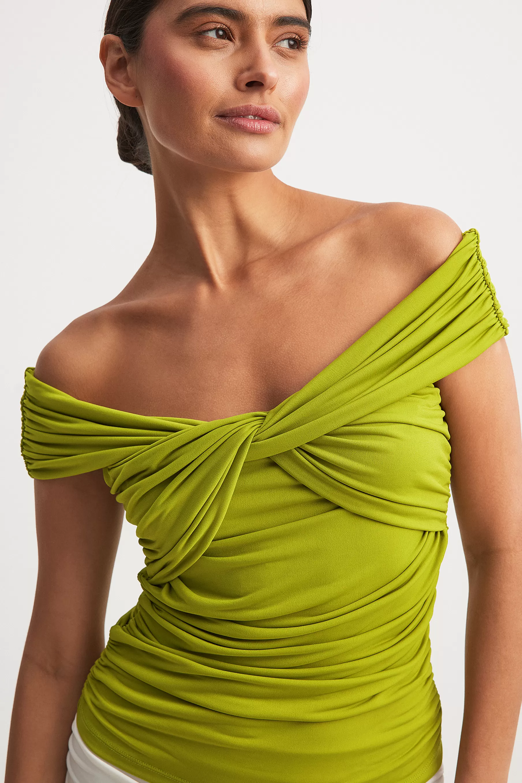 NA-KD Off Shoulder Top Green