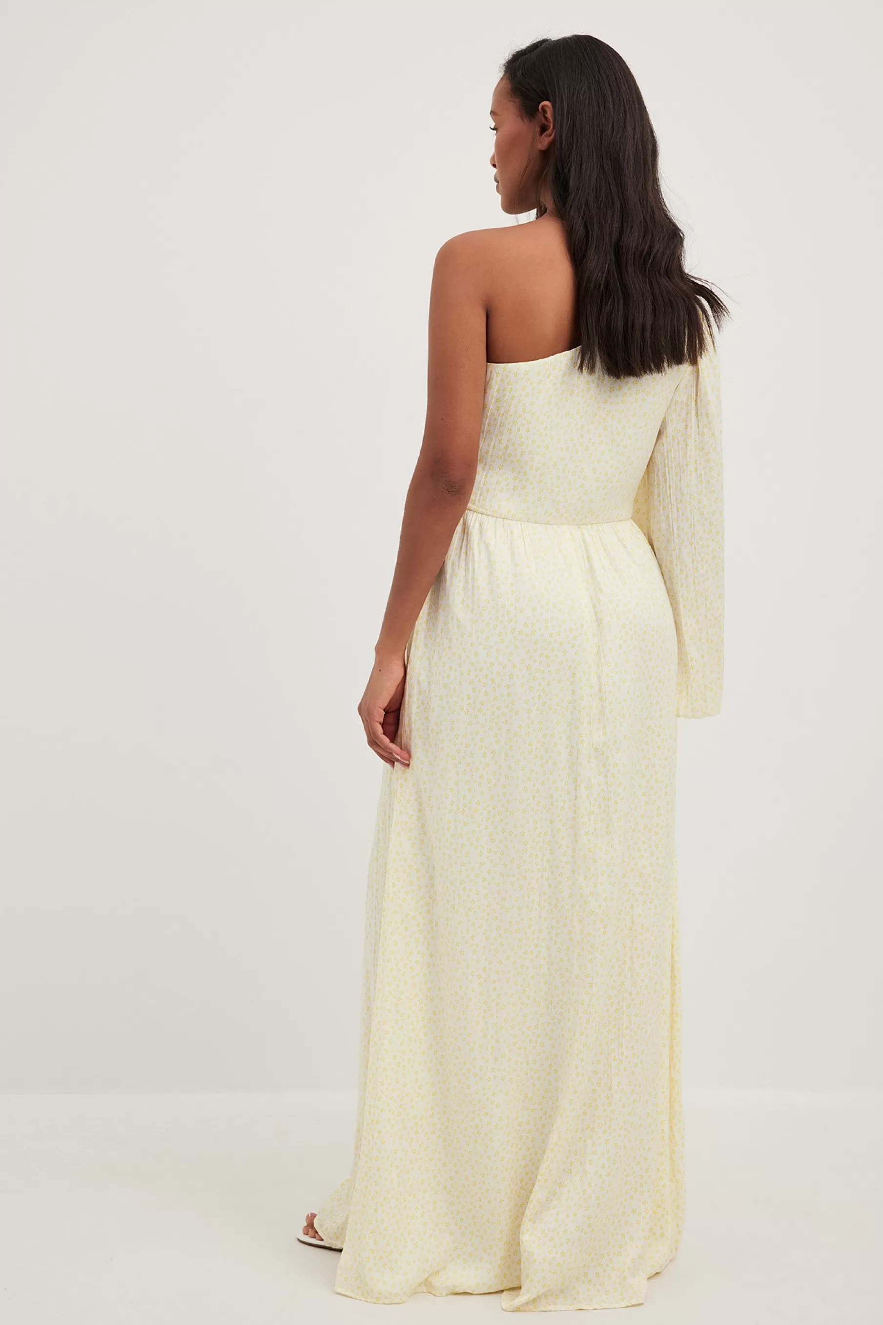 NA-KD One Balloon Sleeve Maxi Dress Yellow